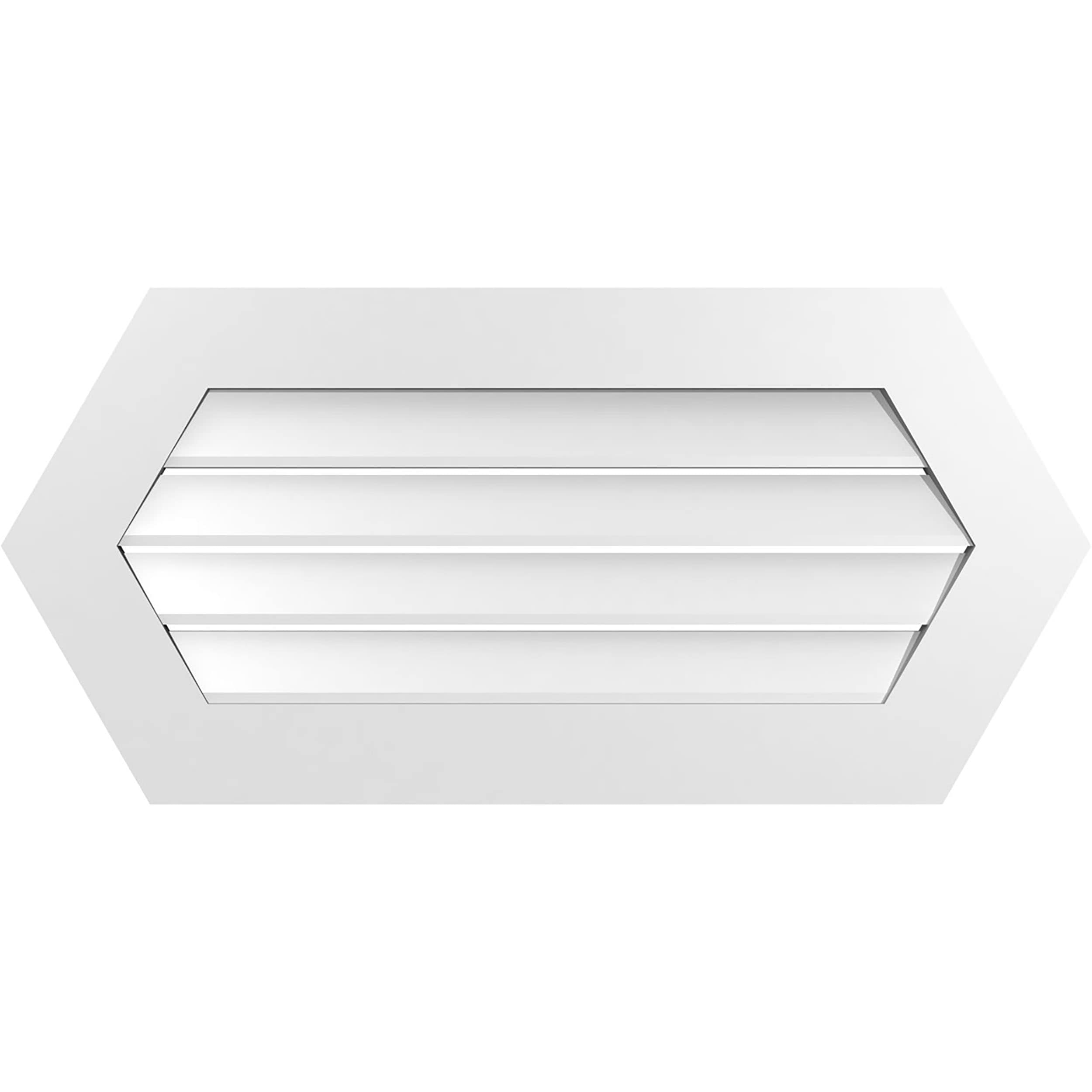 Ekena Millwork GVPHP38X1801SF 38-Inches x 18-Inches Off-white Peaked PVC Gable Louver Vent