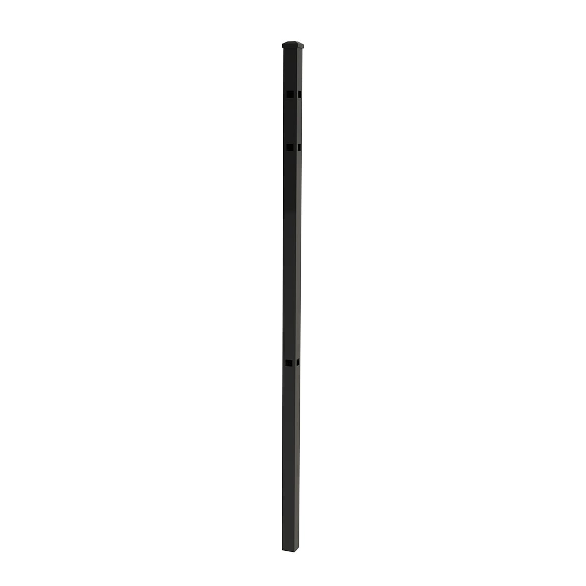 Ironcraft 833615 7-ft H x 2-in W Black powder coat Aluminum Yard Corner Fence post