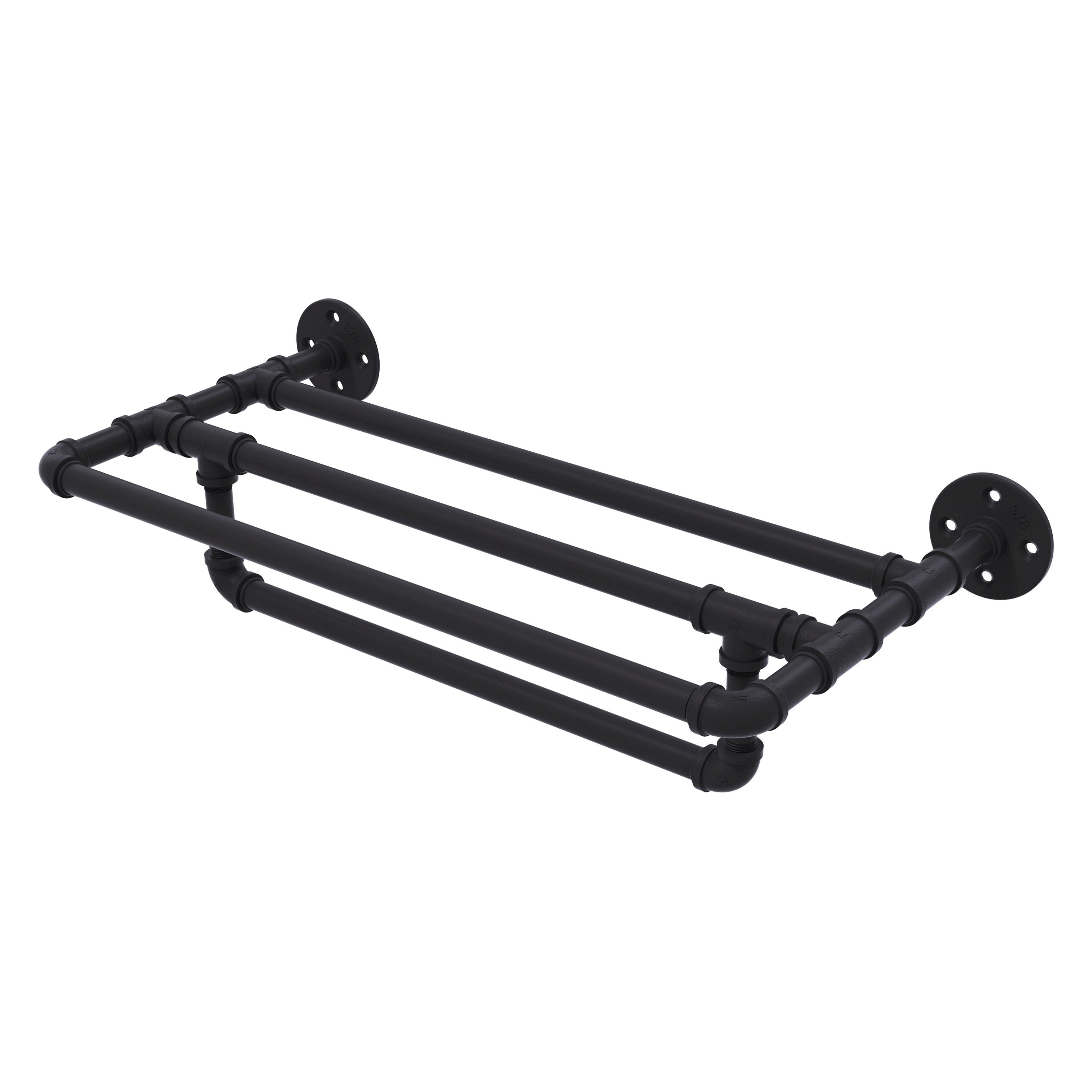 Allied Brass P-240-36-TSTB-BKM Pipeline 36-in double Matte Black Wall mount Double Towel Bar