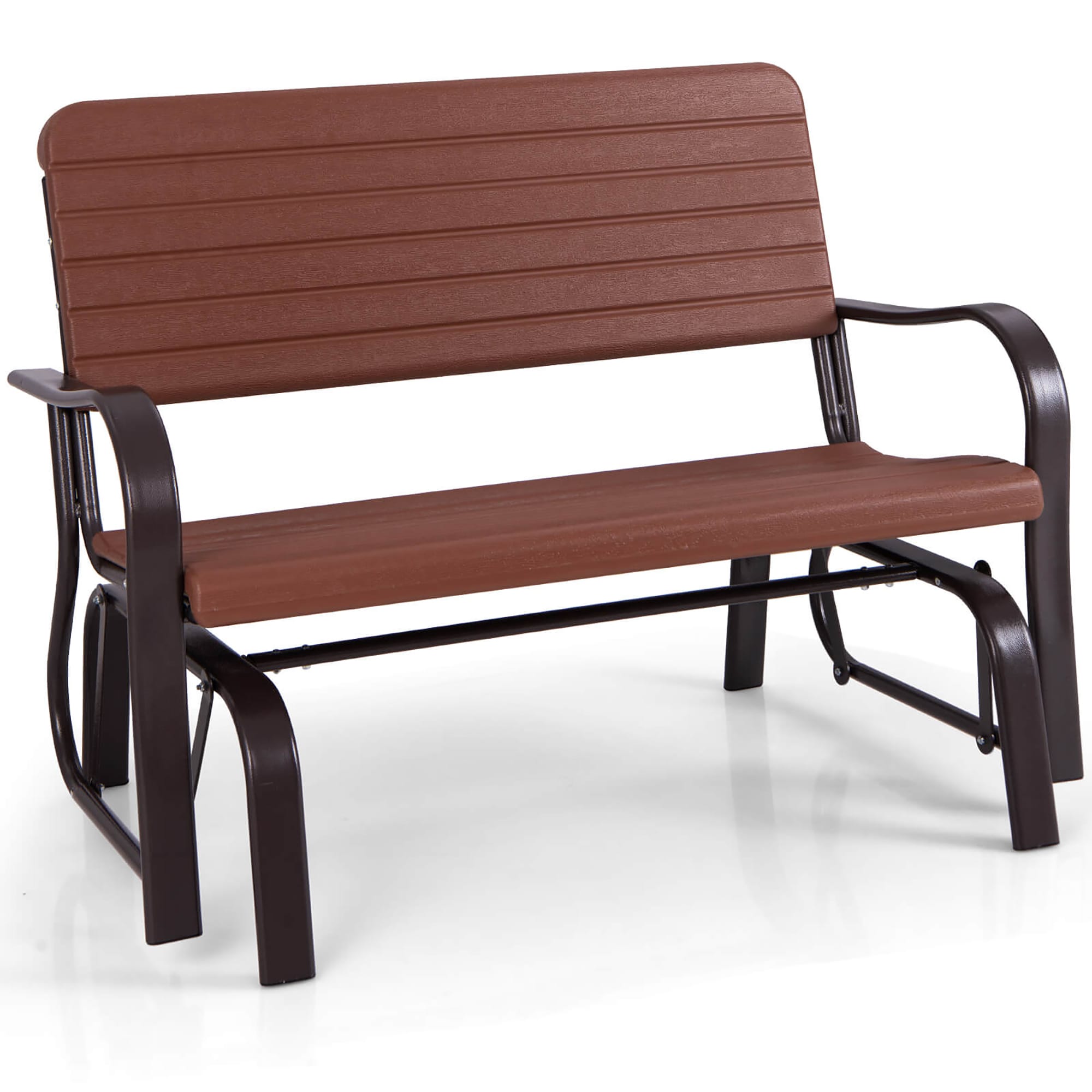 Costway HCST01842 2 -person Brown Steel Outdoor Swing