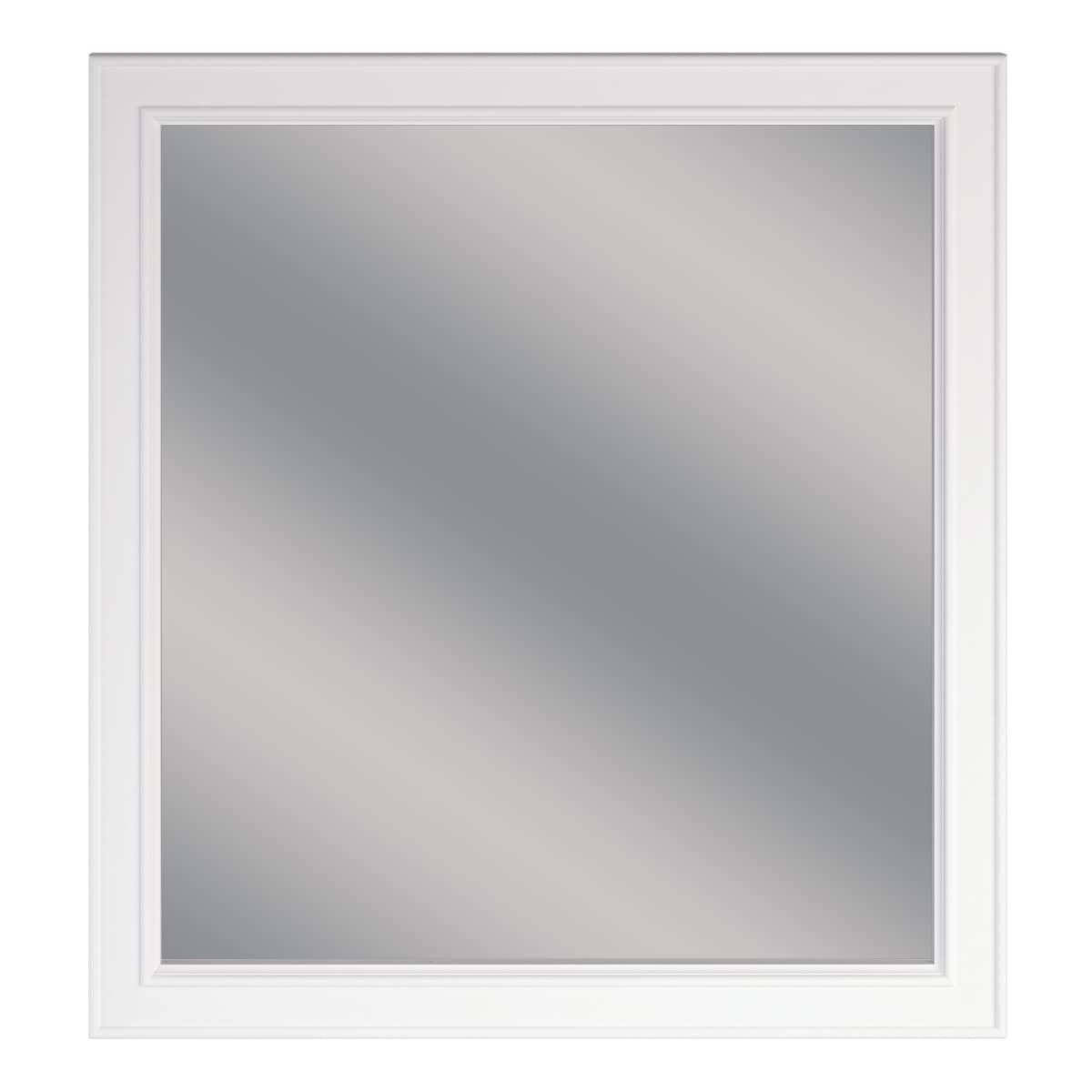 Wrightsville 28-in x 30-in White Rectangular Framed Bathroom Vanity Mirror | - allen + roth 1116MR-28-201