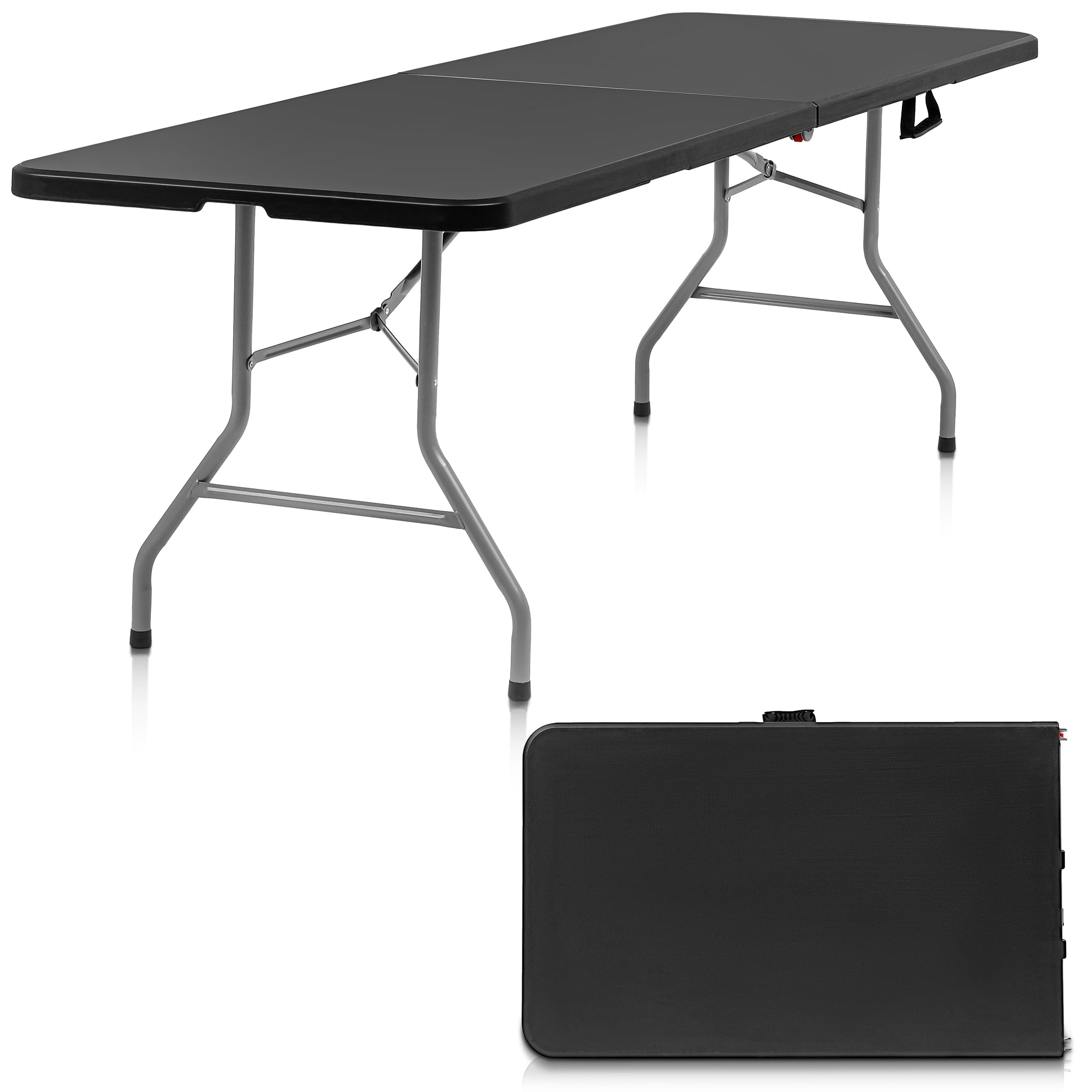 Fenbeli - 8-ft Portable Folding Table 300-lb Dual-Bar Steel Frame Seats 10