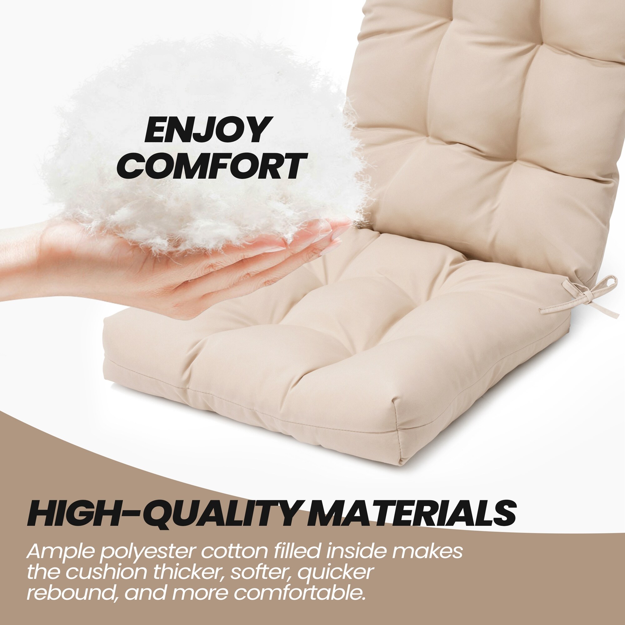 CloudFly CL-CU002BEI-2 Patio-Furniture-Cushions - View #6