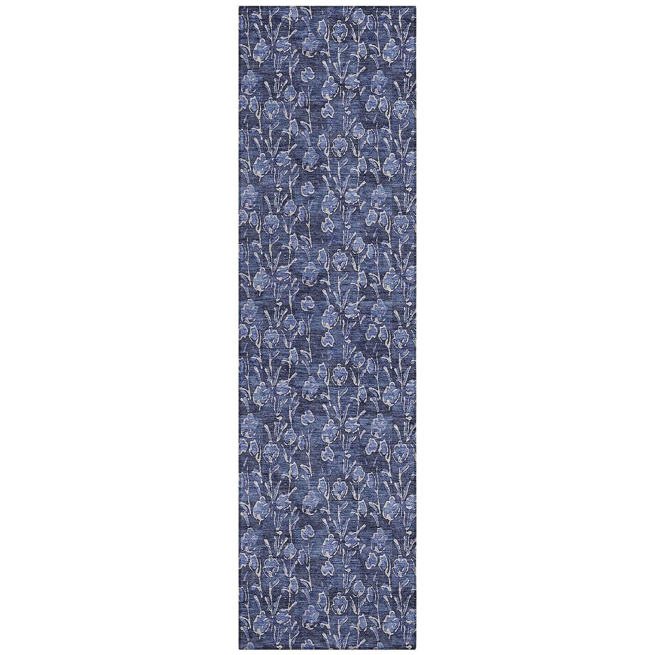 Addison Rugs ACN692NA2X8 Chantille ACN692NA 2 x 7 (ft) Polyester Navy Rectangular Indoor/Outdoor Geometric Machine washable Area rug