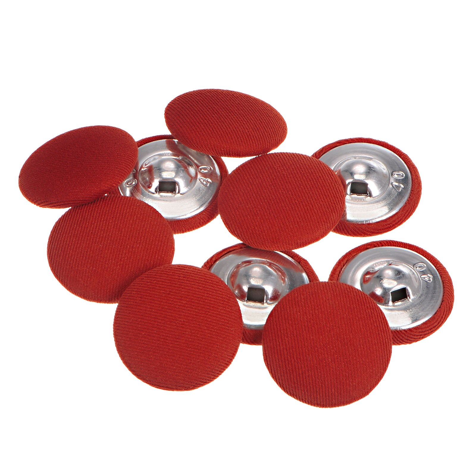 Harfington 10pcs 40L Fabric Cloth Covered Button 25mm Metal Shank Round ...