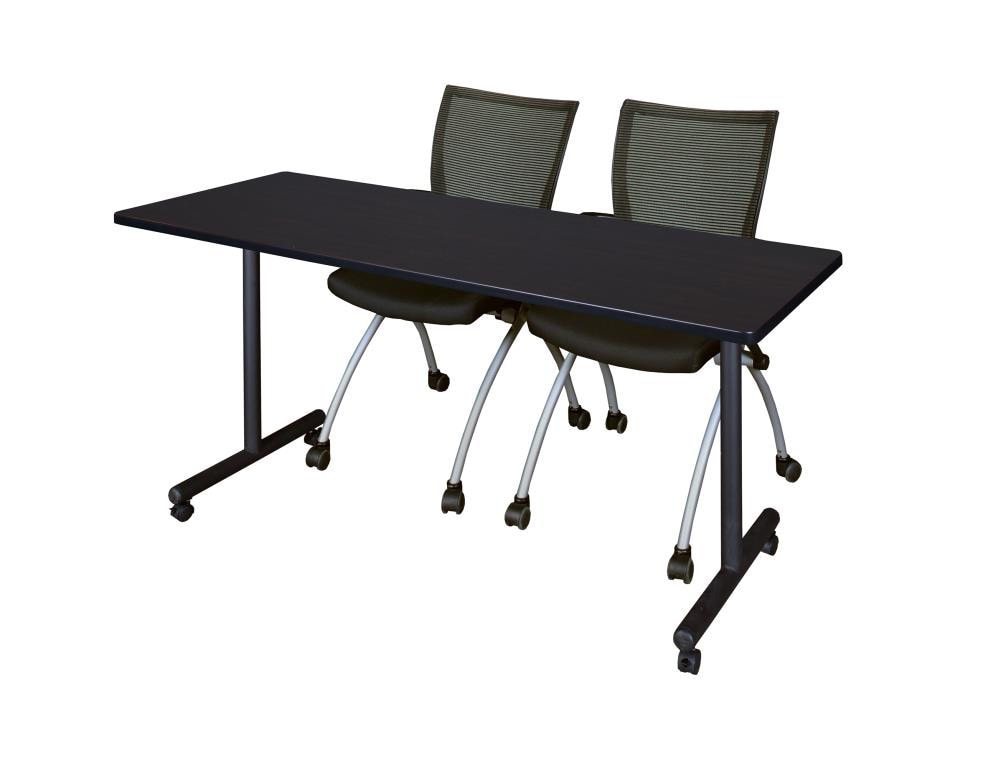 Regency MKTRCC6624MW09BK Training Brown 4-Person Training Table (66-in W x 29-in H)