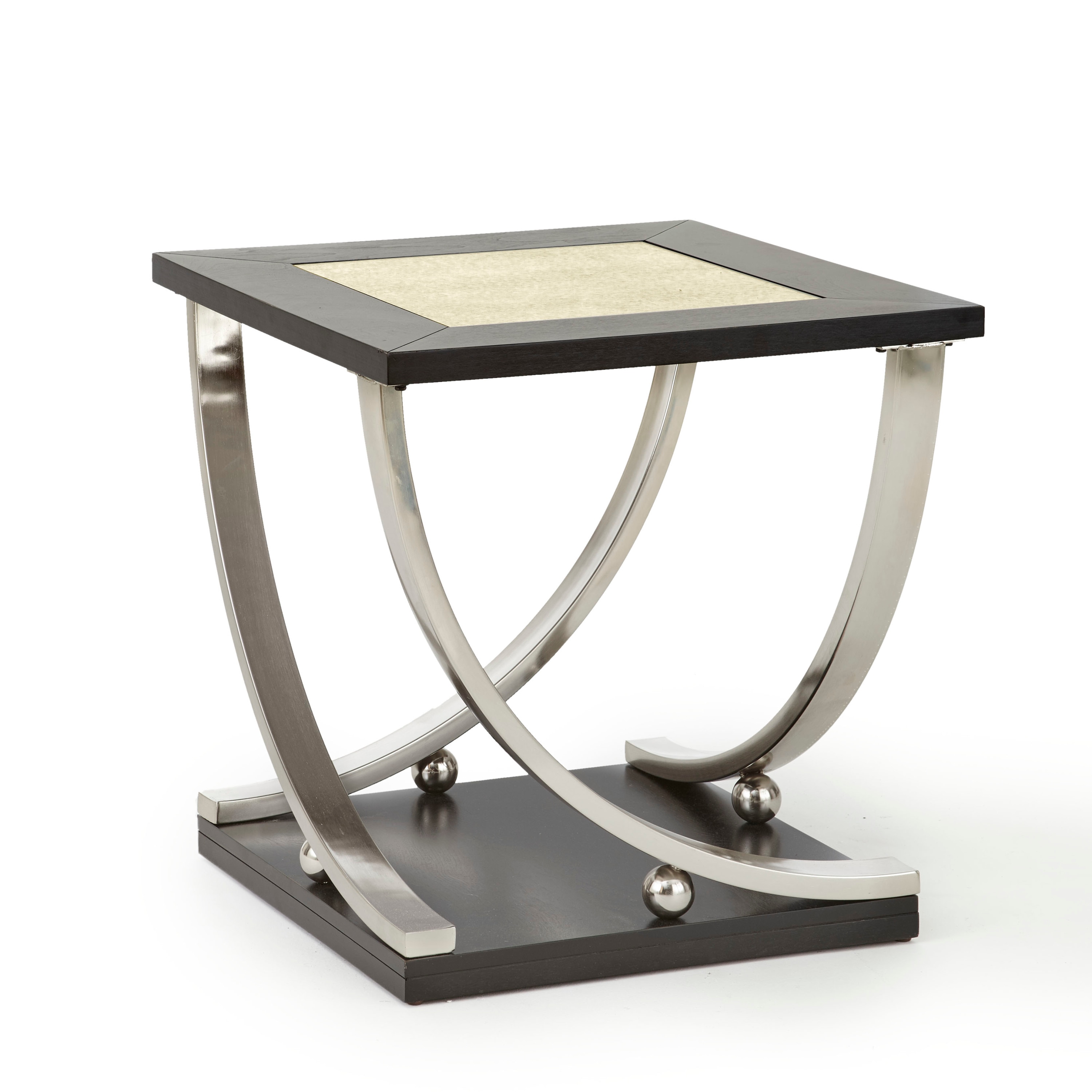 Steve Silver RM350E 24-in W x 24-in H Ebony Faux marble Square Modern End Table Assembly Required