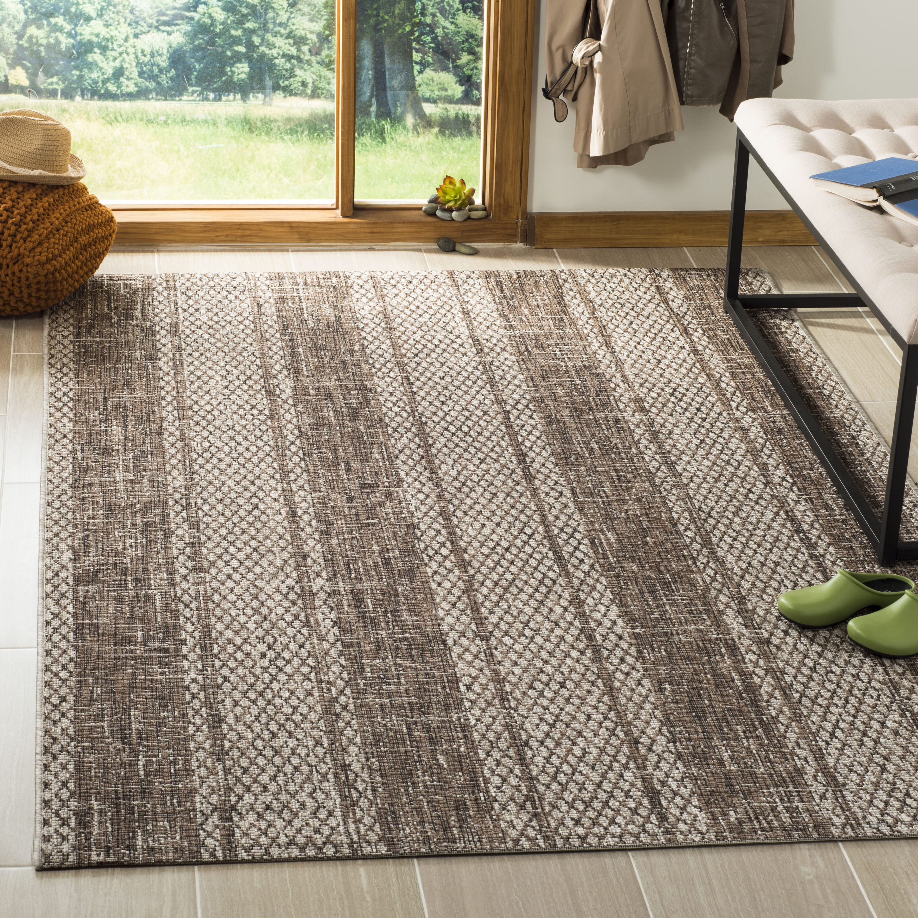 Safavieh - Courtyard 8736-36312 Light Beige Light Brown 7 X 10 Area Rug