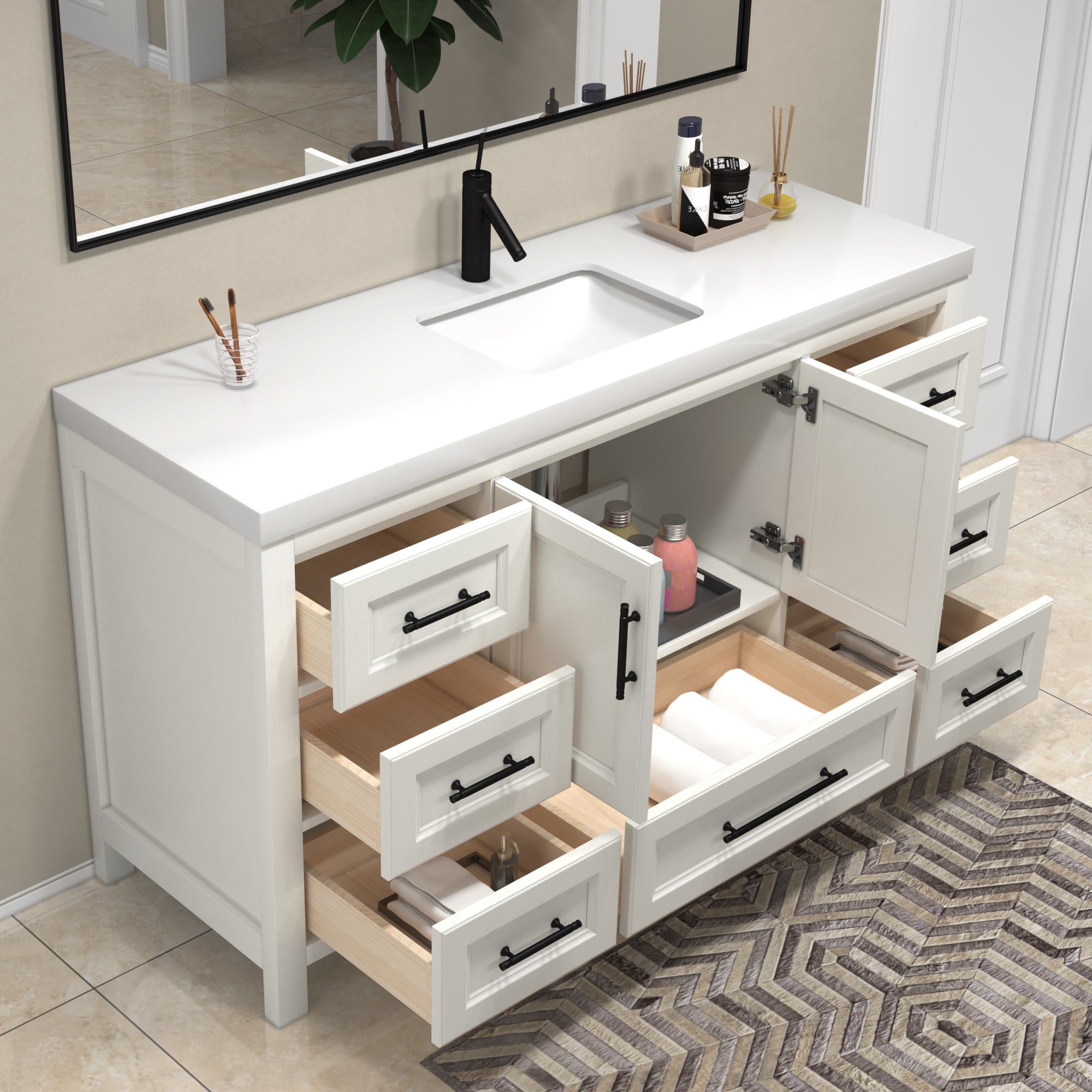 BV Better Vanity VIV60S-WH Bath-Vanity-Combo - View #4