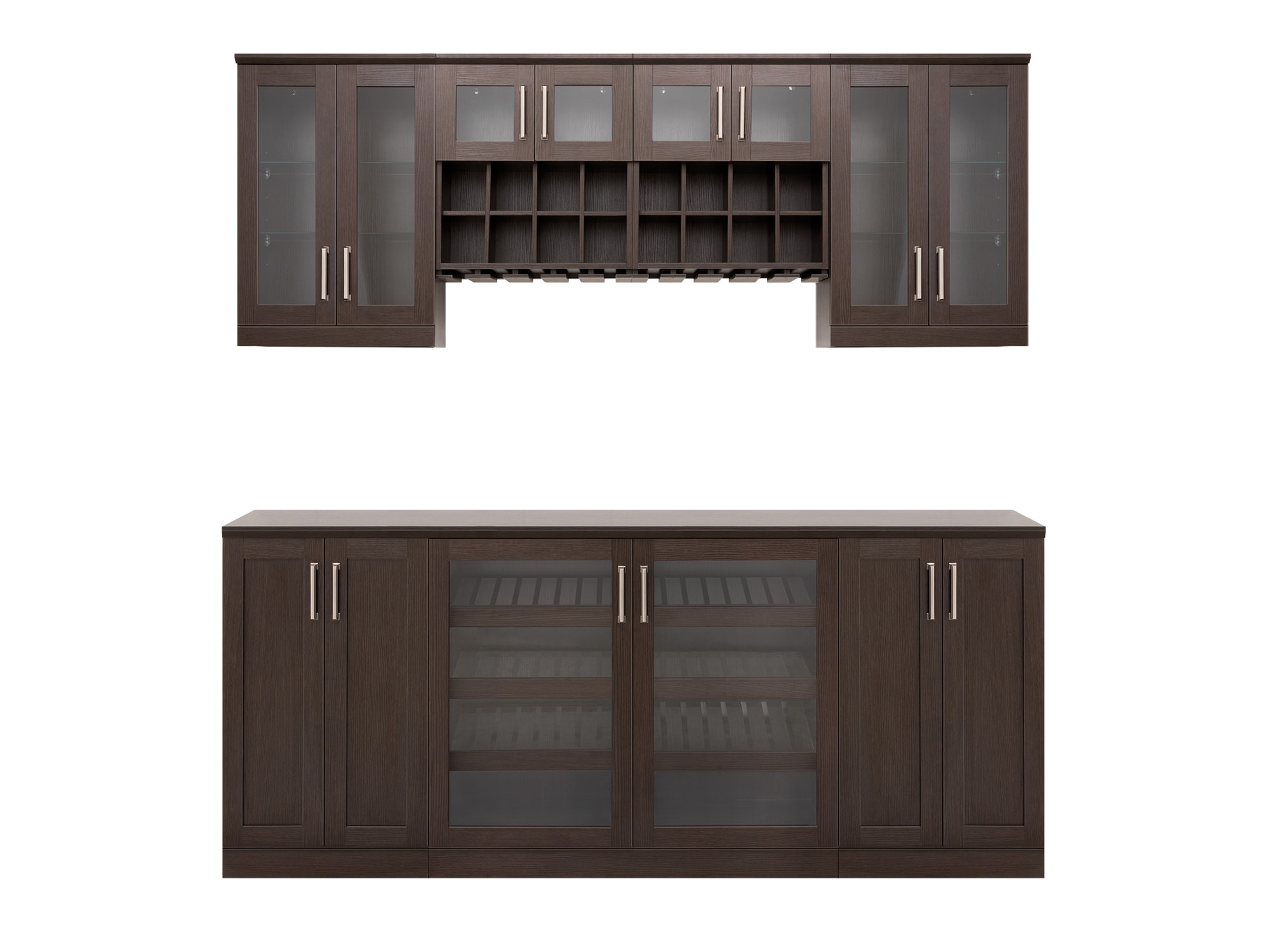 NewAge Products 62142 Home Bar 84-in x 85-in Brown Rectangle Bar cabinet