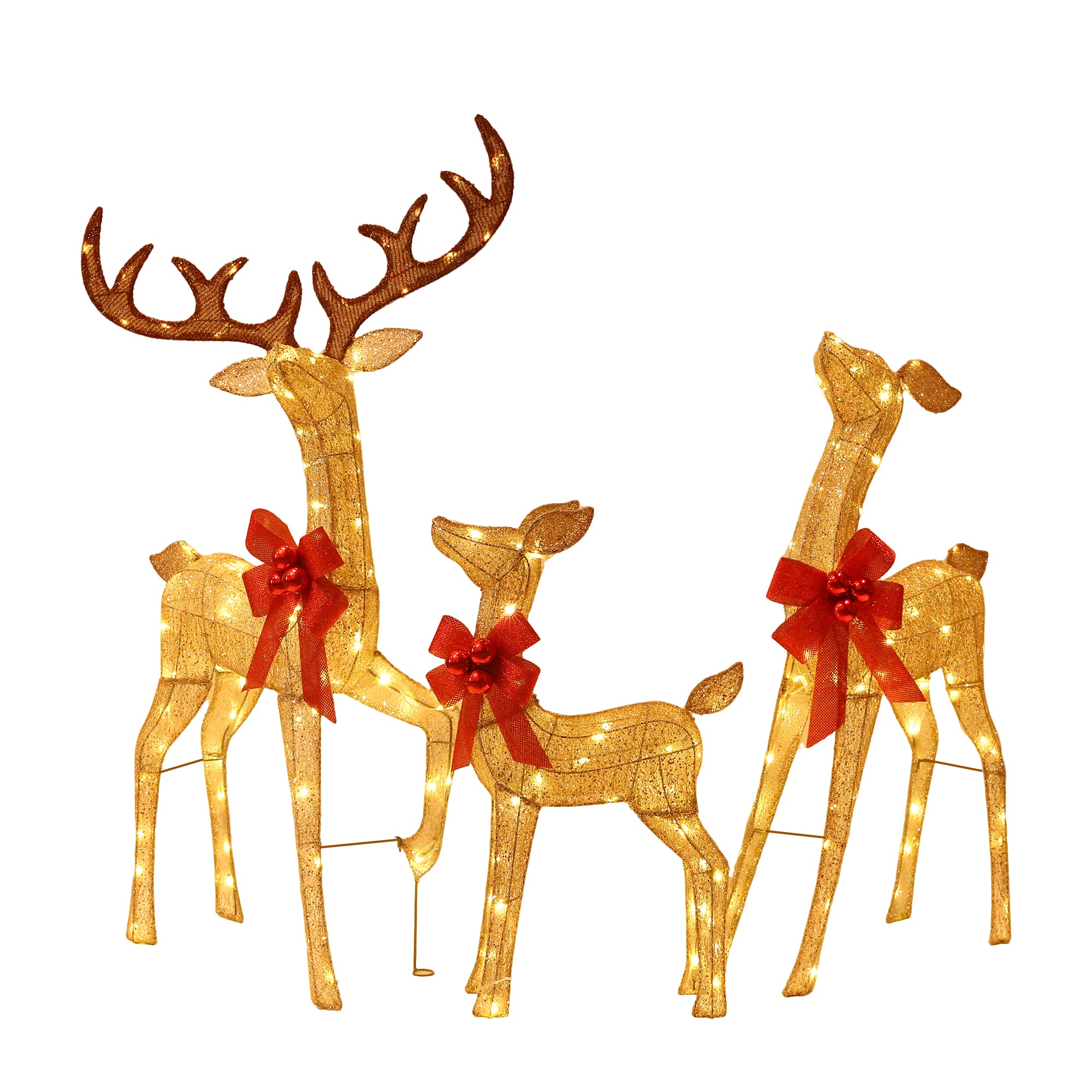 Starfree - 51.6-in Freestanding Reindeer Yard decoration with White LED Lights