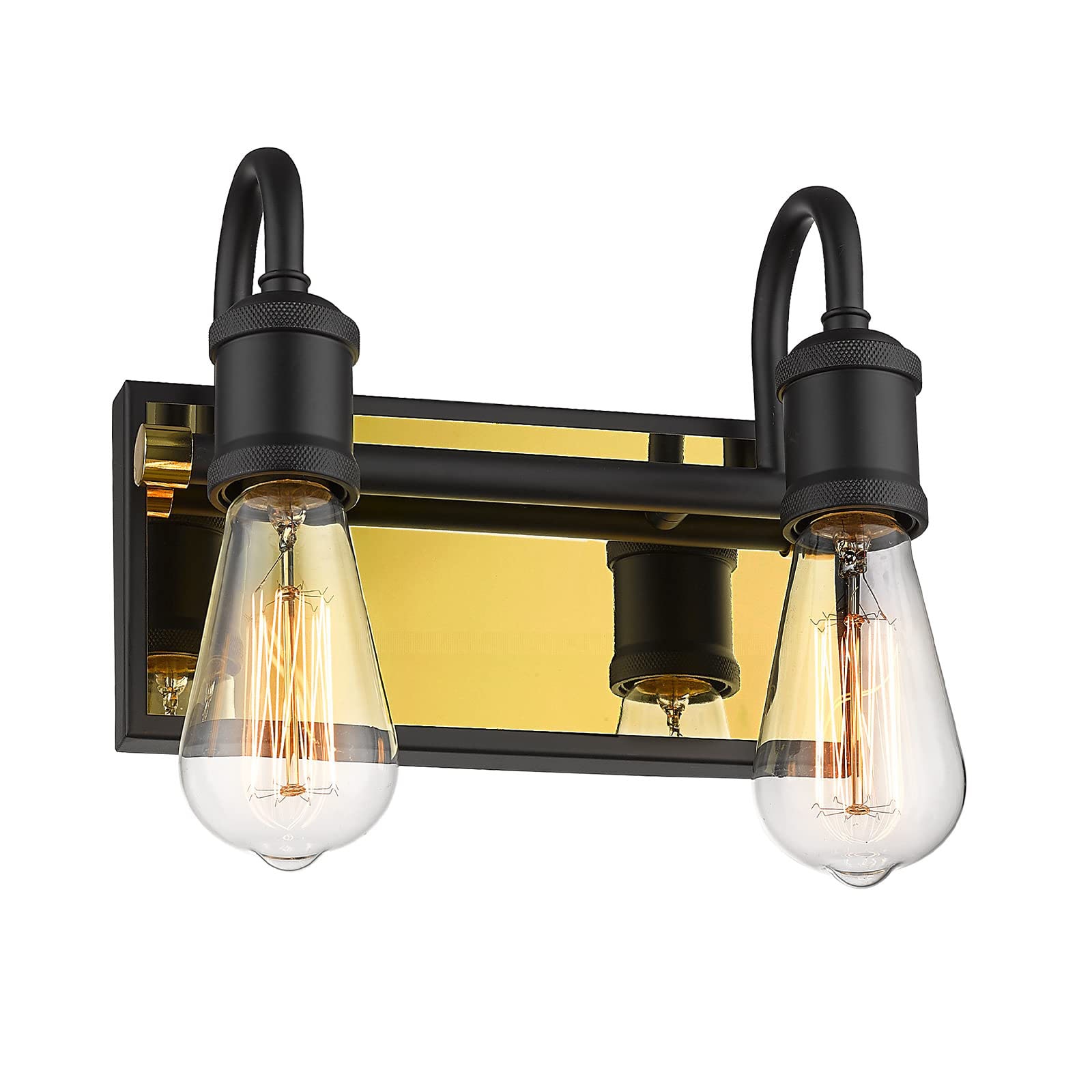 LTMATE LSJE259B-2W BK+BG JAZAVA 9.7-in 2 -Light Matte Black Modern/contemporary Vanity light