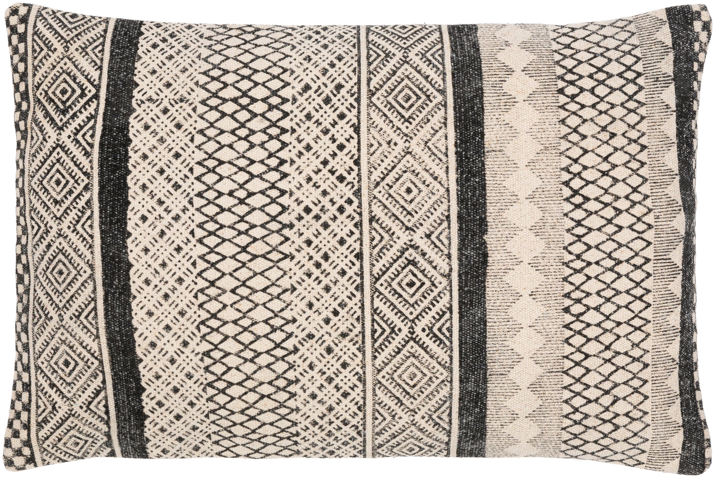 Livabliss JNY007-1422P Janya 14-in x 22-in Beige/Black Oblong Indoor Decorative Pillow