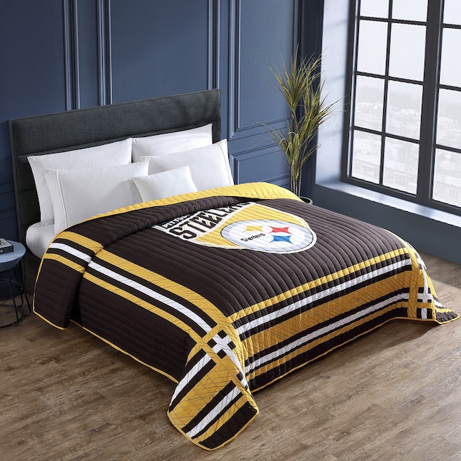Cathay Sports Pittsburgh Steelers Black/Gold 82-in x 90-in Blanket in the  Blankets & Throws department at