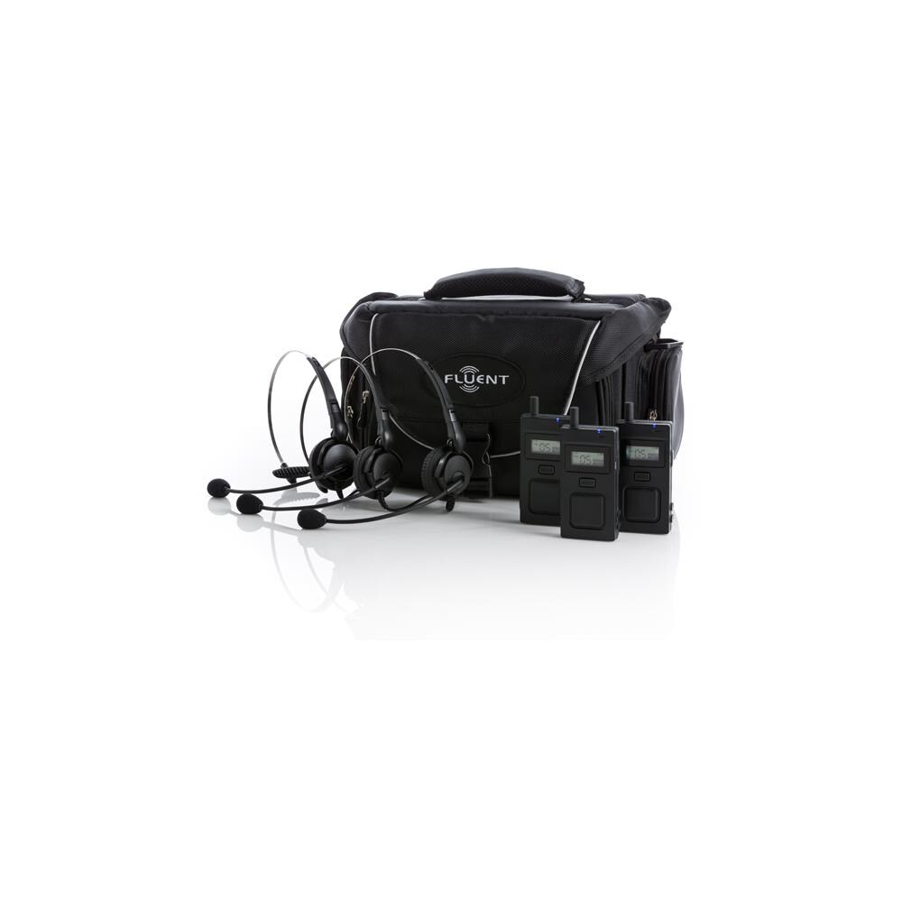  FLNT004 Fluent FA-WIS900-TH3 3-User Full Duplex Wireless Intercom System- Lightweight Headsets