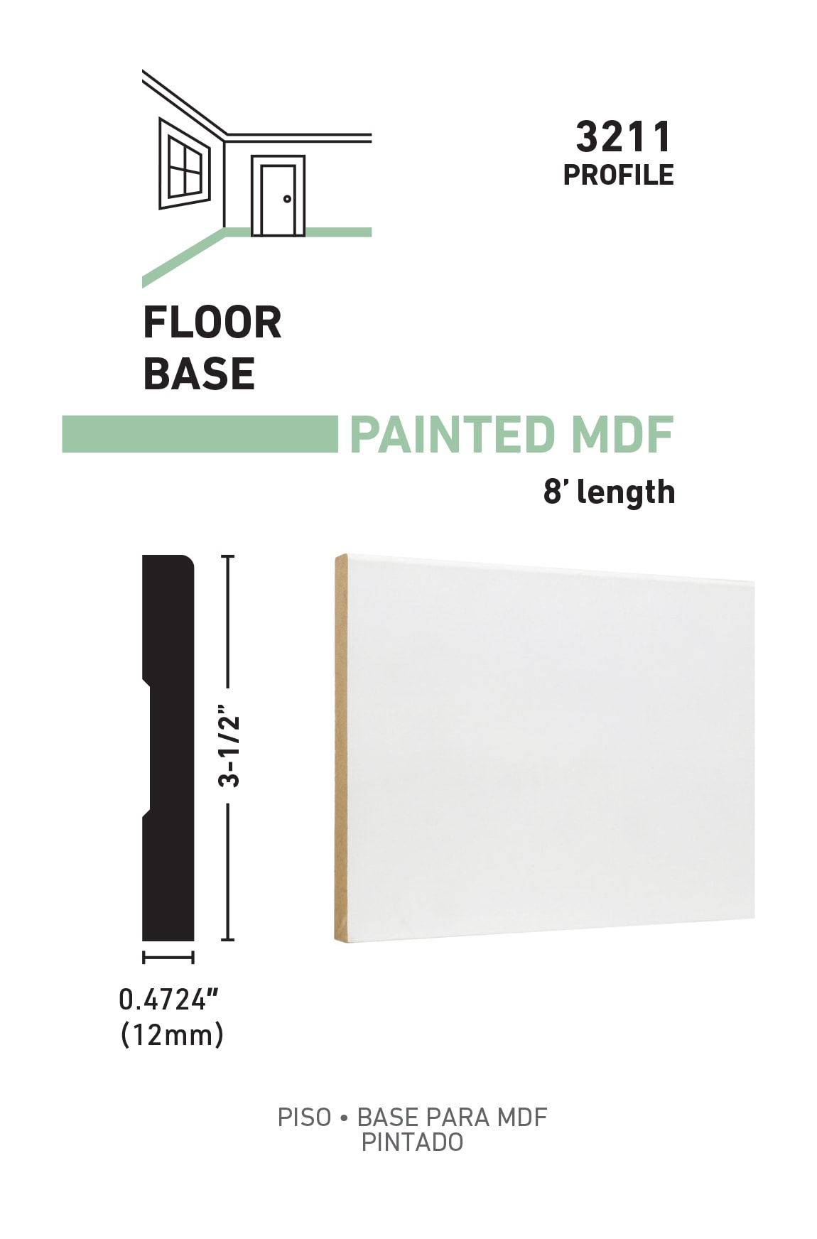 allen + roth L0432115W8 Baseboard-Moulding - View #3