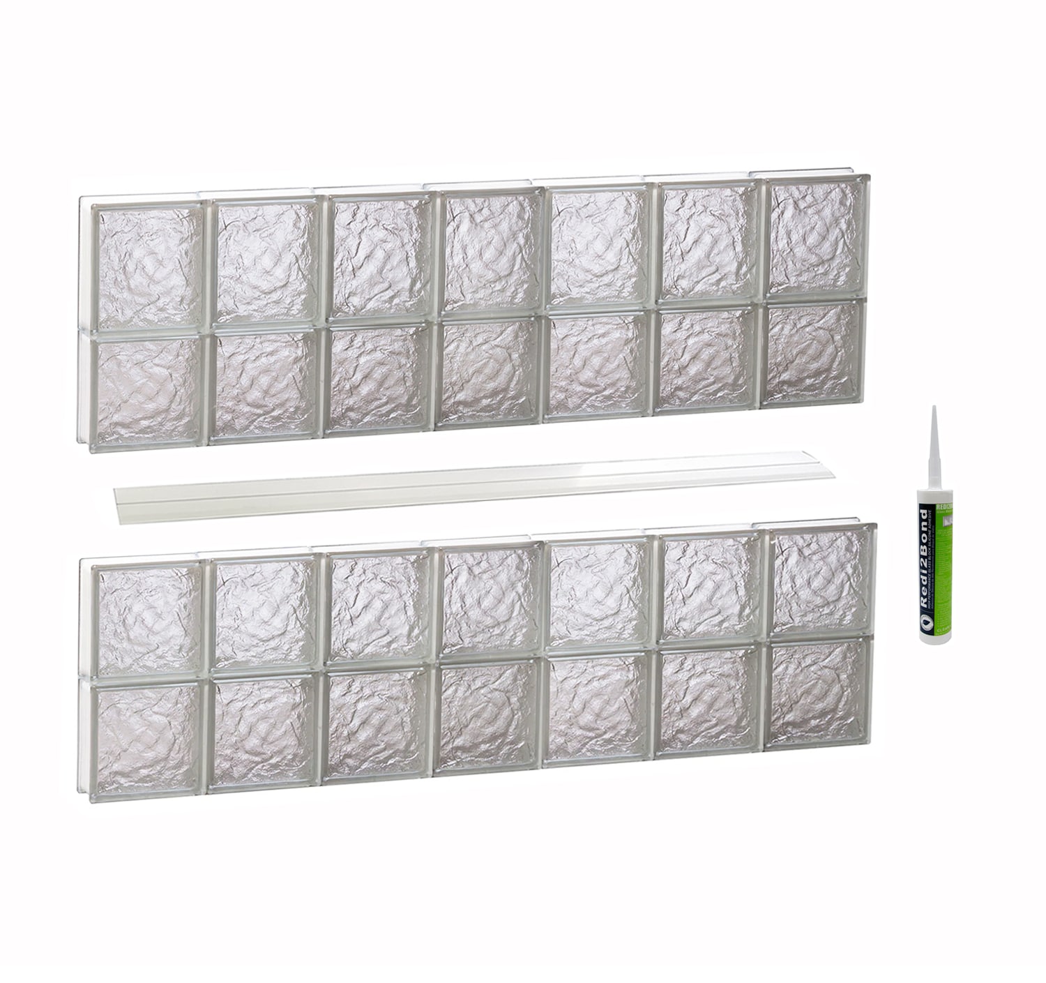REDI2SET S4226IS Ice Glass 40-1/4-in x 25-in Frameless Replacement Glass Block Window