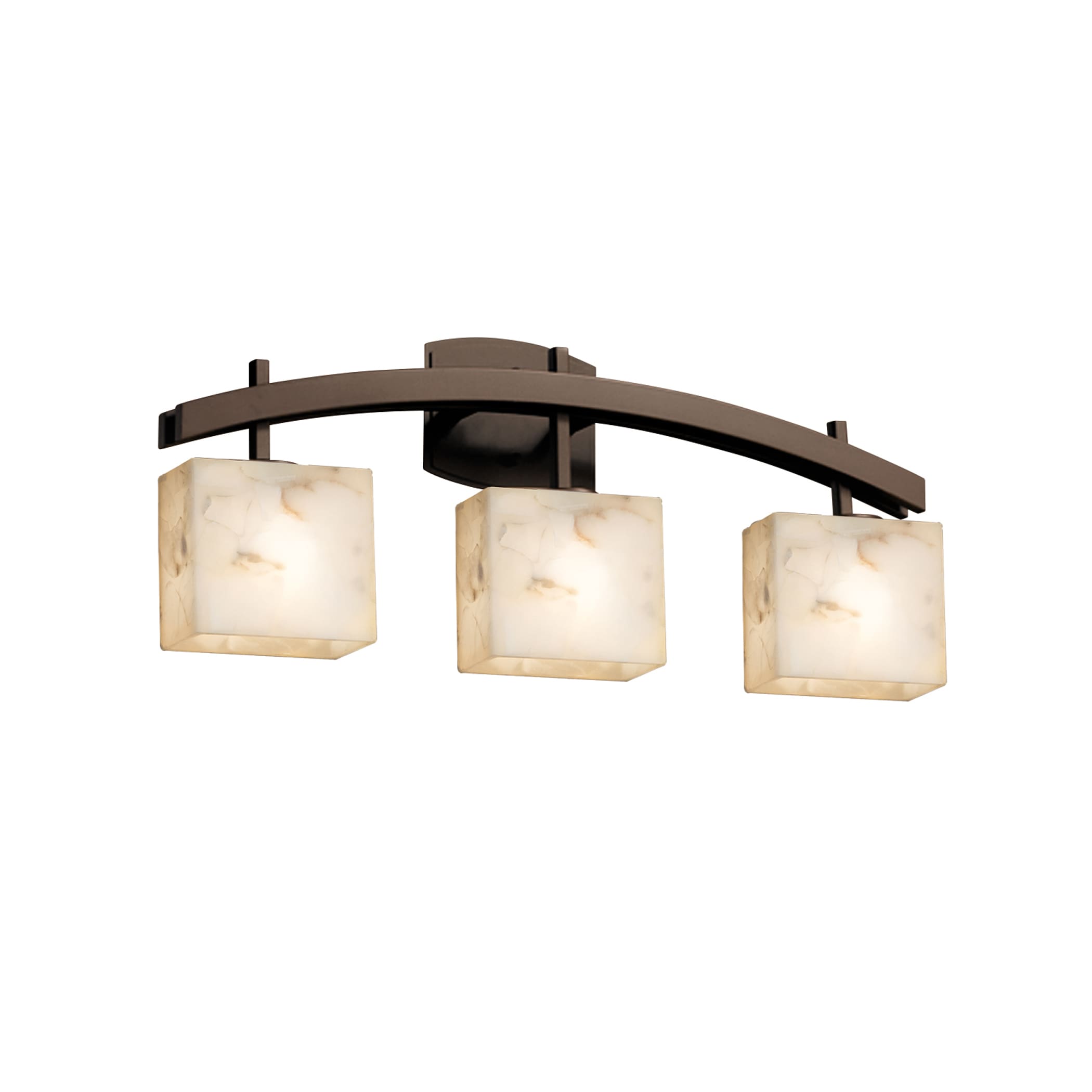 Justice Design Group ALR-8593-55-DB-LED3 Alabaster Rocks 25.5-in 3-Light Dark Bronze LED Transitional Vanity Light