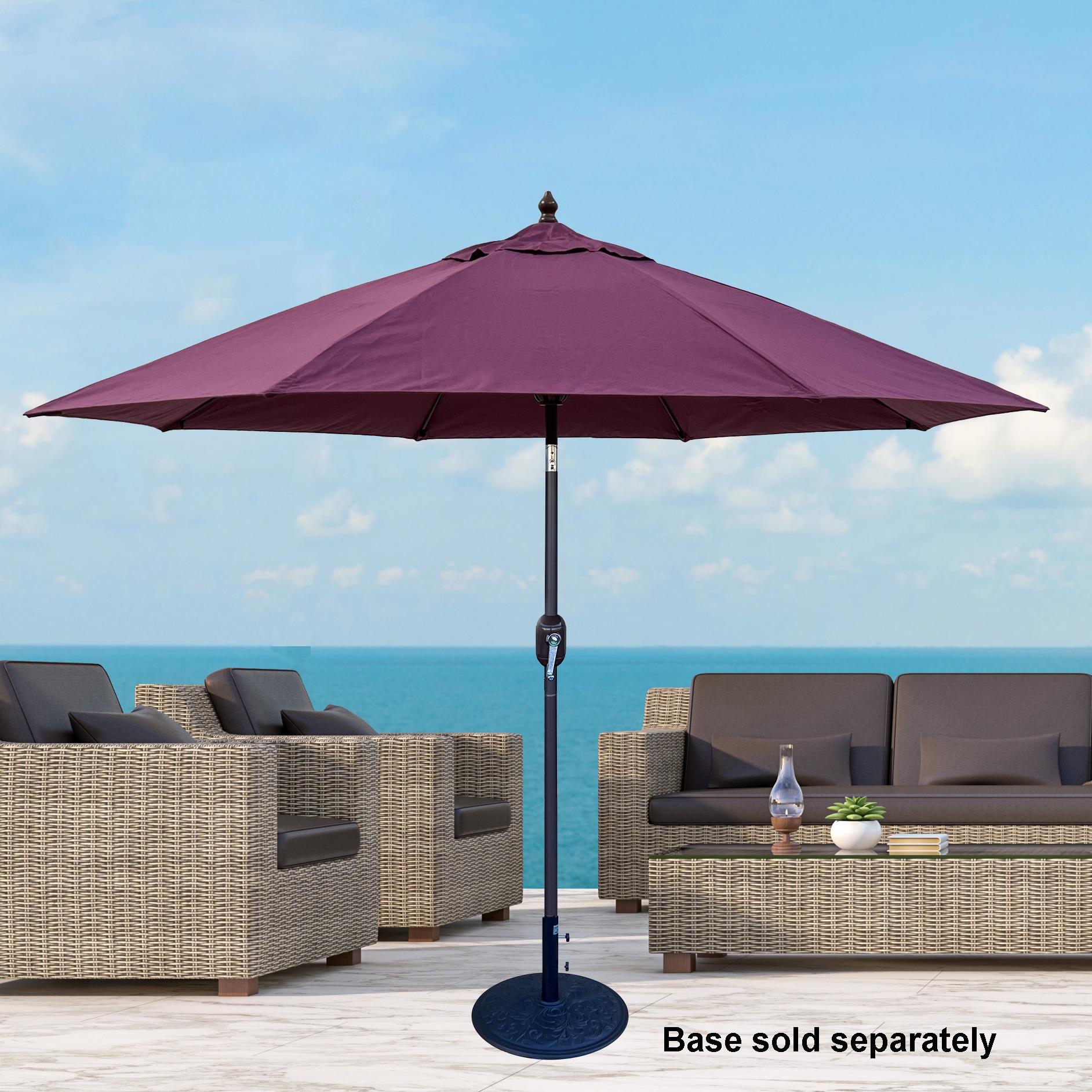 Tropishade 636MBX1 9-ft Aluminum Purple Push-button Tilt Market Patio Umbrella