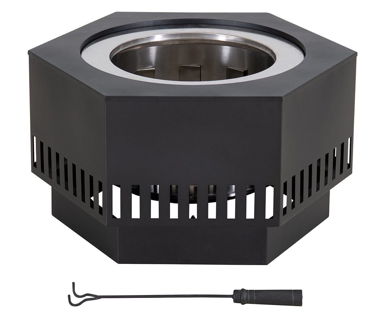 Sunjoy A301060500 27.87-in W black Steel Wood-Burning Fire Pit