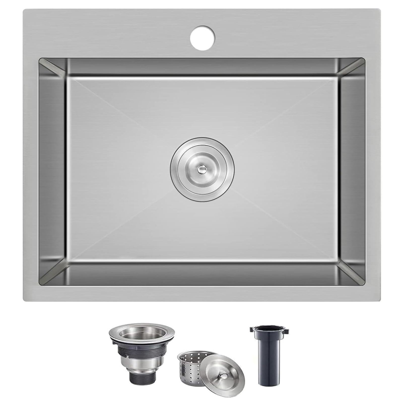 Aoibox 22 in Drop In Single Bowl 16 Gauge Stainless Steel Topmount RV Bar Workstation Sink with Strainer #LABD87BL