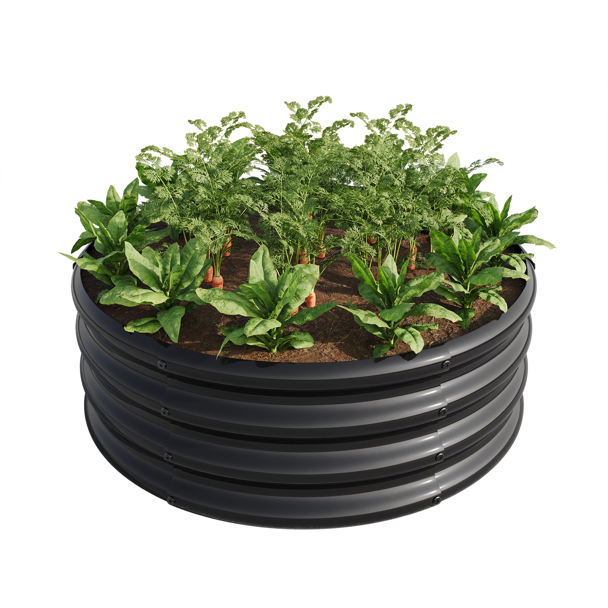 AHIOU HOME ZAAHG-116762GB 7.8-cu ft 32-in W x 32-in L x 11.42-in H Black Galvanized Metal Raised Garden Bed