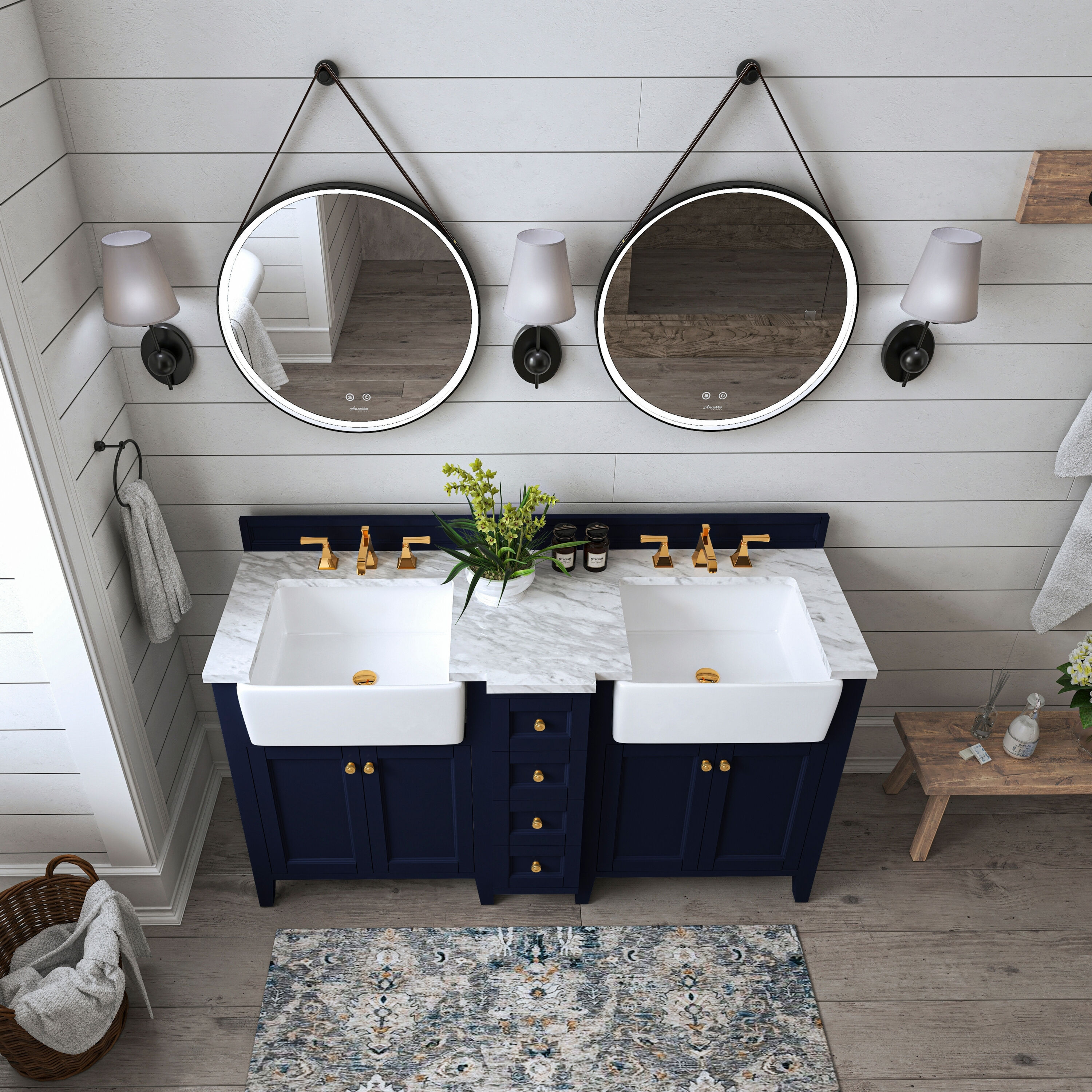 Ancerre Designs VTSADELINE60HBCWGD Bath-Vanity-Combo - View #13