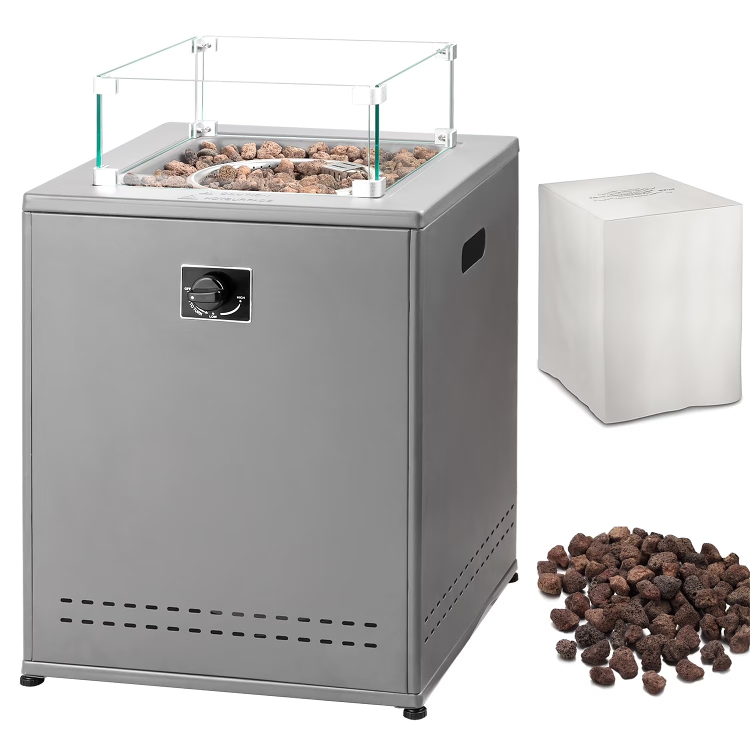 Antarctic Star 46S22-GREY 20 in. 50000 BTU Smokeless Propane Fire Pit Table in Grey