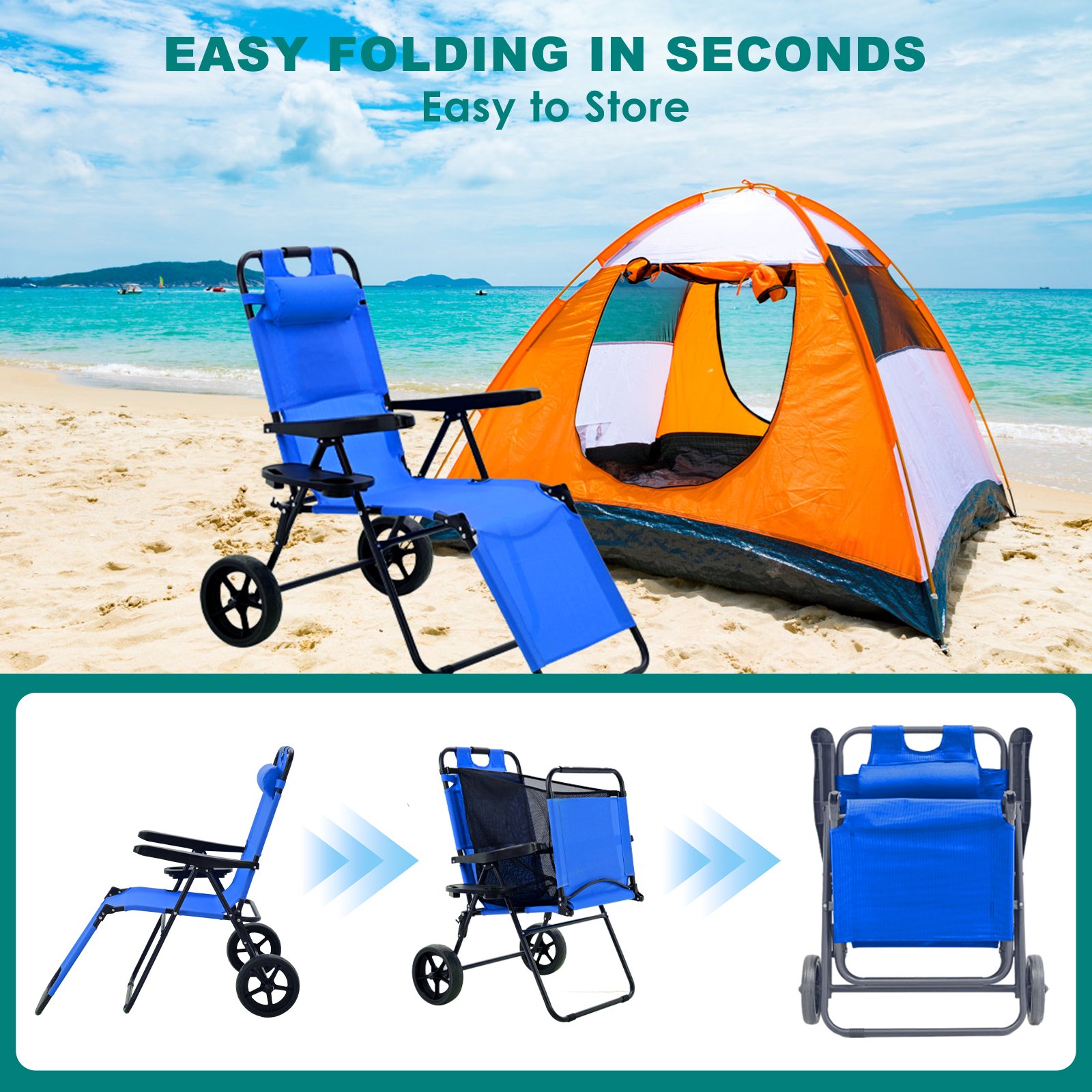 Esazn LYSTY-TSL-250-NA-BL Beach-Camping-Chairs - View #4