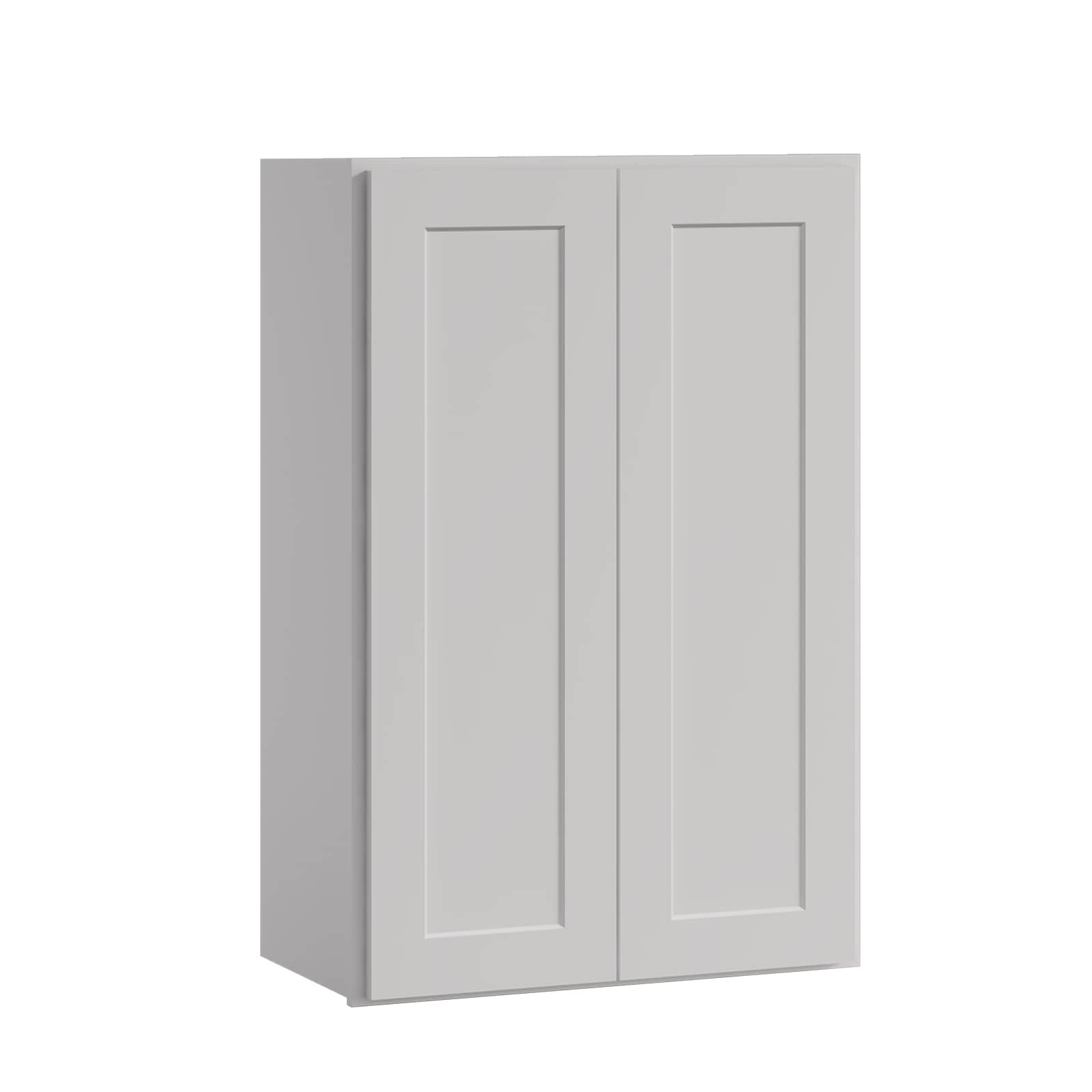 LOVMOR 24-in W x 12-in D x 36-in H in Shaker Dove Plywood Ready to Assemble Wall Kitchen Cabinet with Doors and Shelves