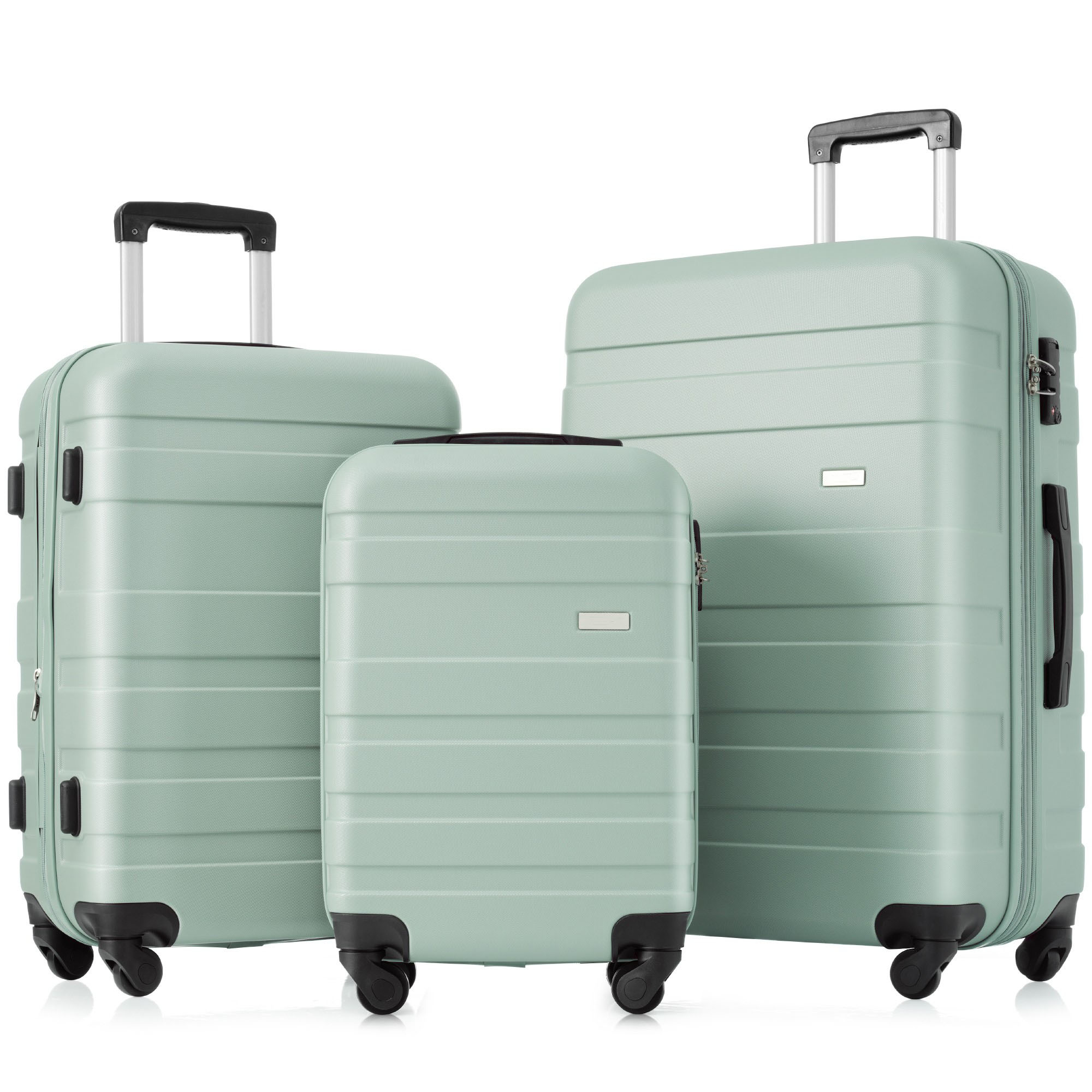 Bybafun YD9600098 29.1"x19.7"13.6 Green Plastic Hardshell Suitcase set 3 -Bag