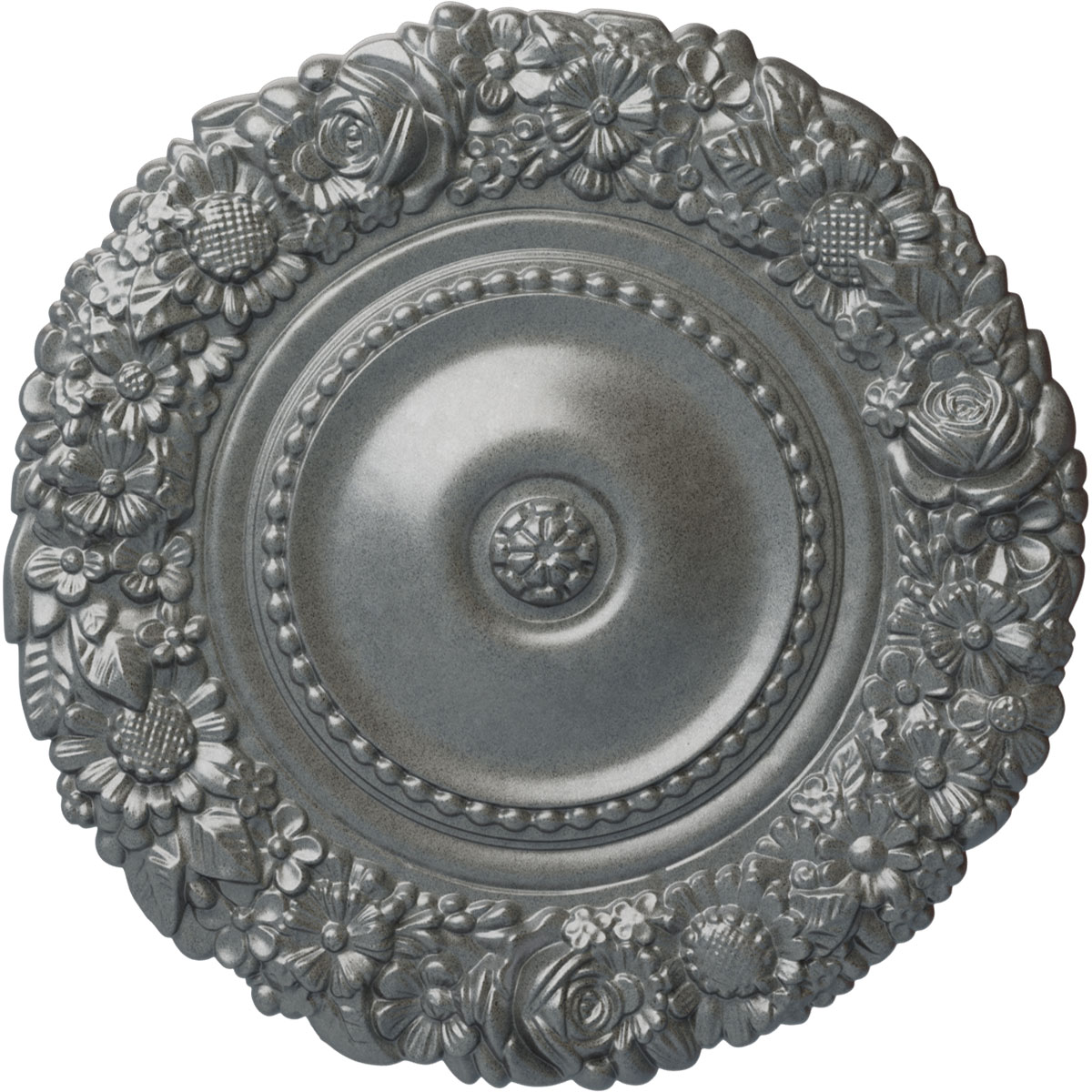 Ekena Millwork CM21MAPLS Marseille 21-in W x 21-in L Painted Platinum Polyurethane Whole Ceiling Medallion