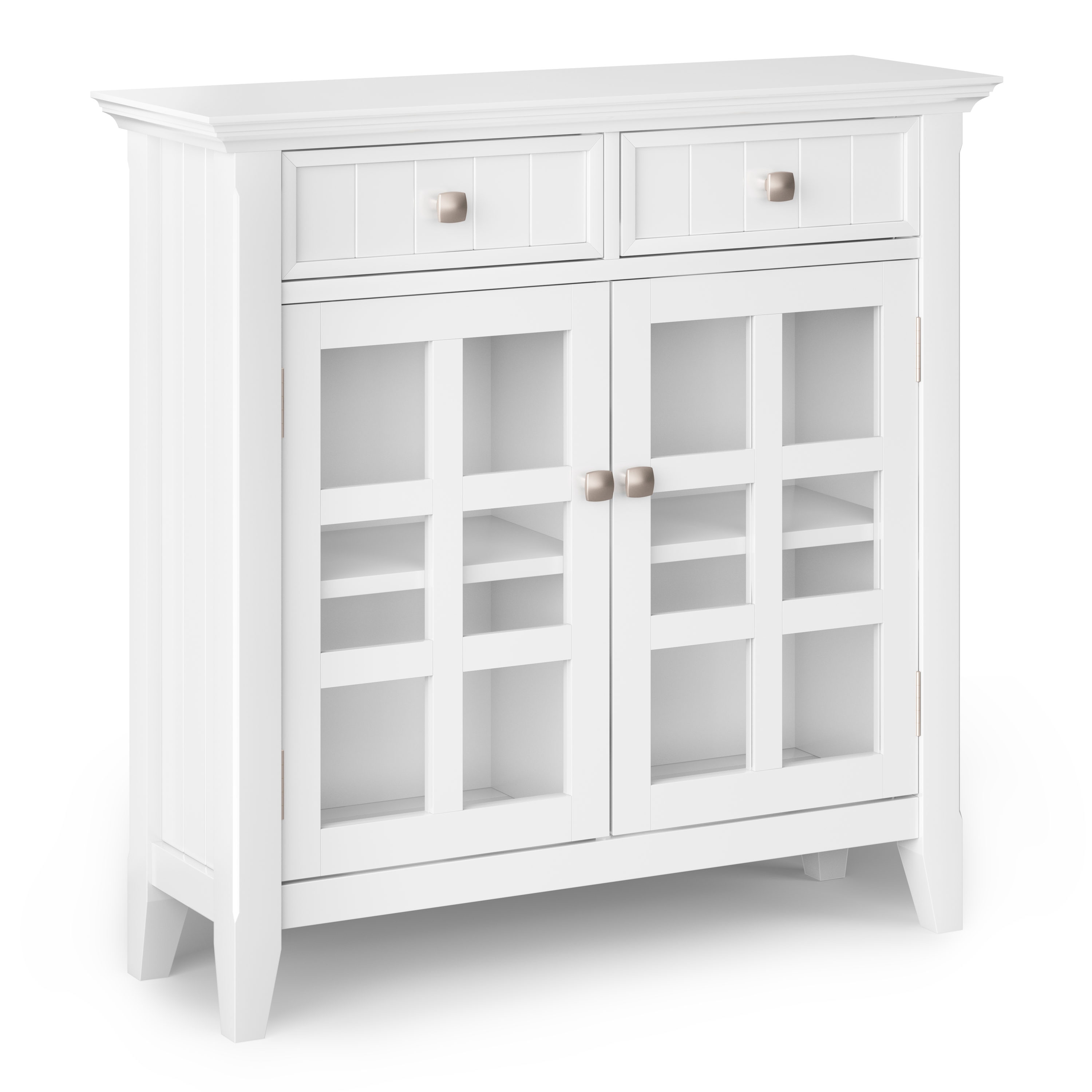Simpli Home AXCACA47-WH Acadian White Transitional Wood Media Cabinet