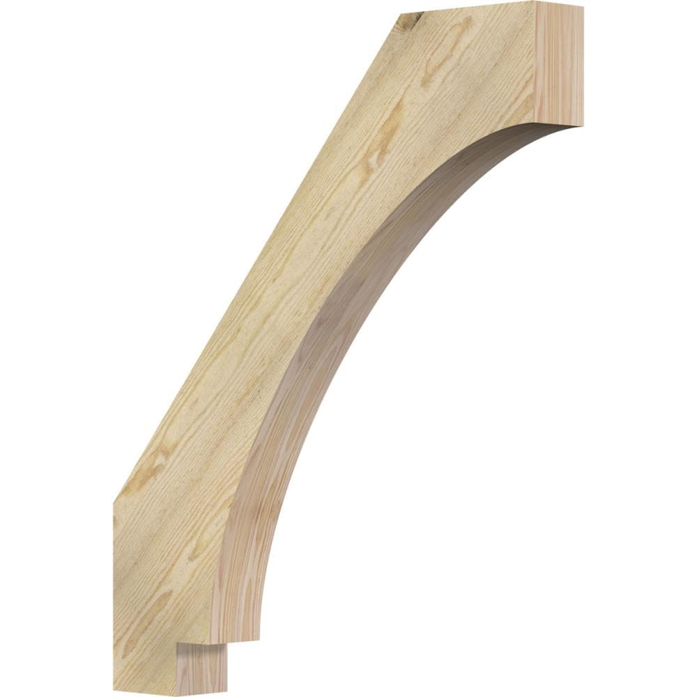 Ekena Millwork BRC04X30X36IMP00RDF 4-in x 30-in x 36-in Douglas Fir Unfinished Wood Imperial Rough Sawn Knee Brace