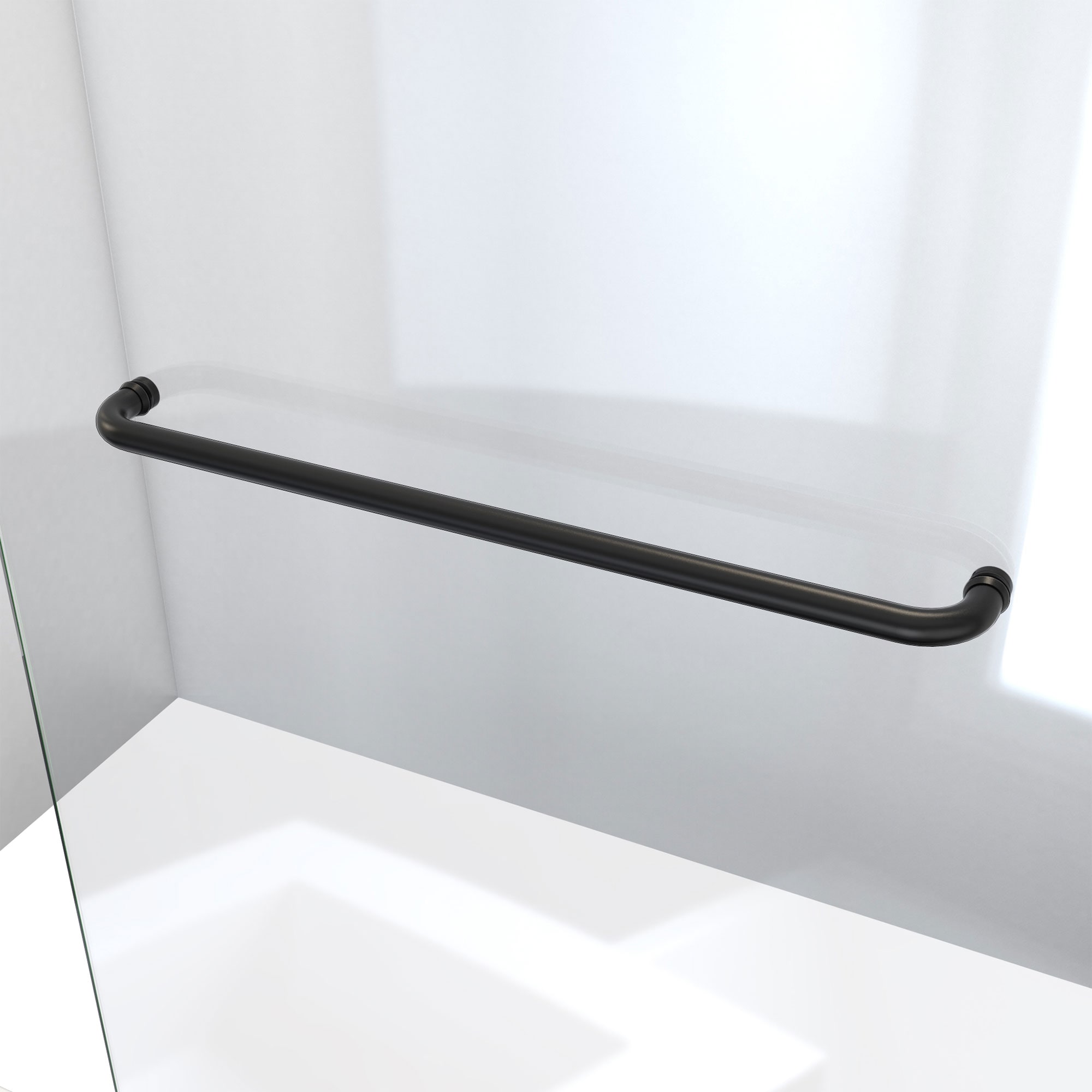 DreamLine Linea Matte Black 30-in W x 72-in H Frameless Fixed Shower ...