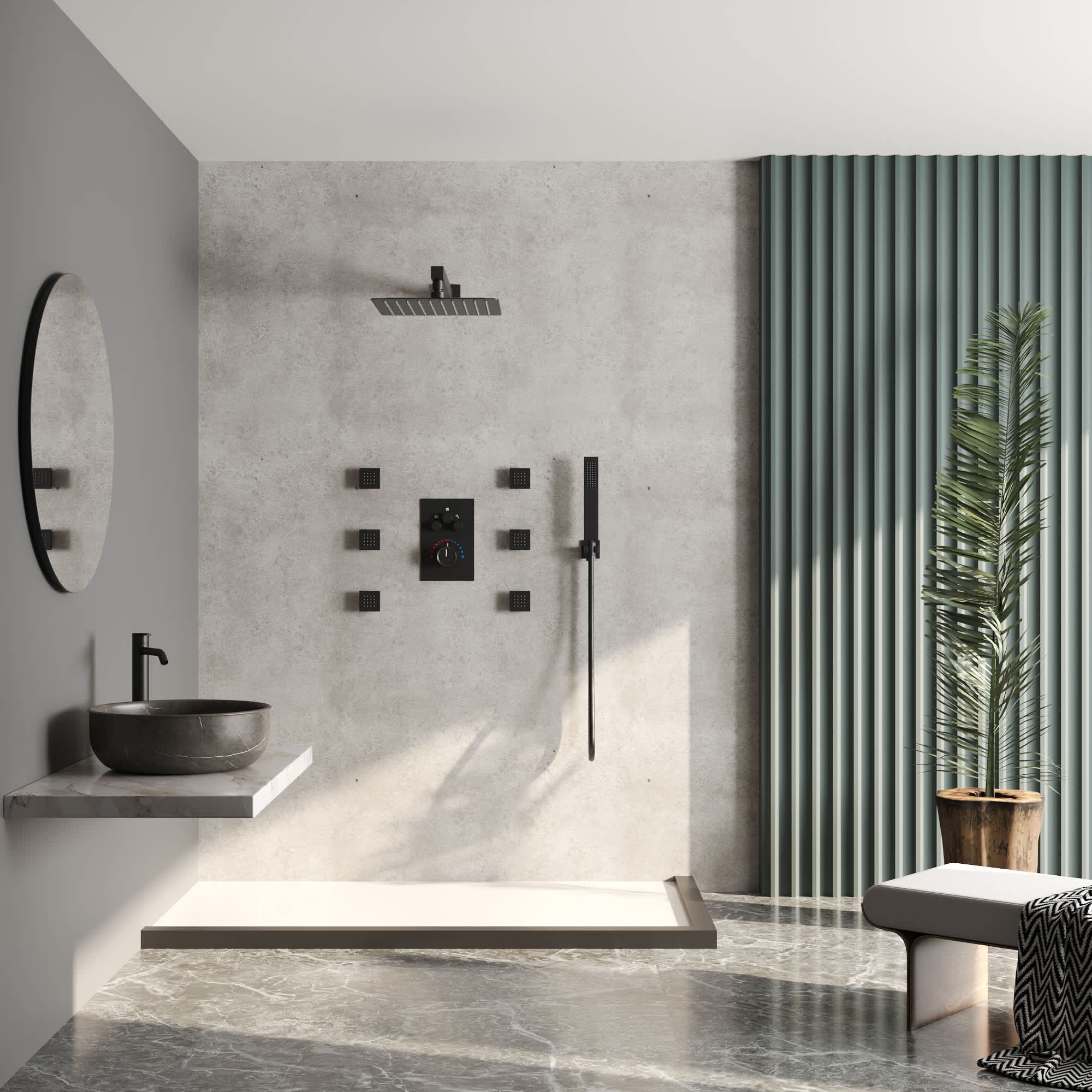 EVERSTEIN SFS1003-BK12 Tub-Shower-Faucets - View #3