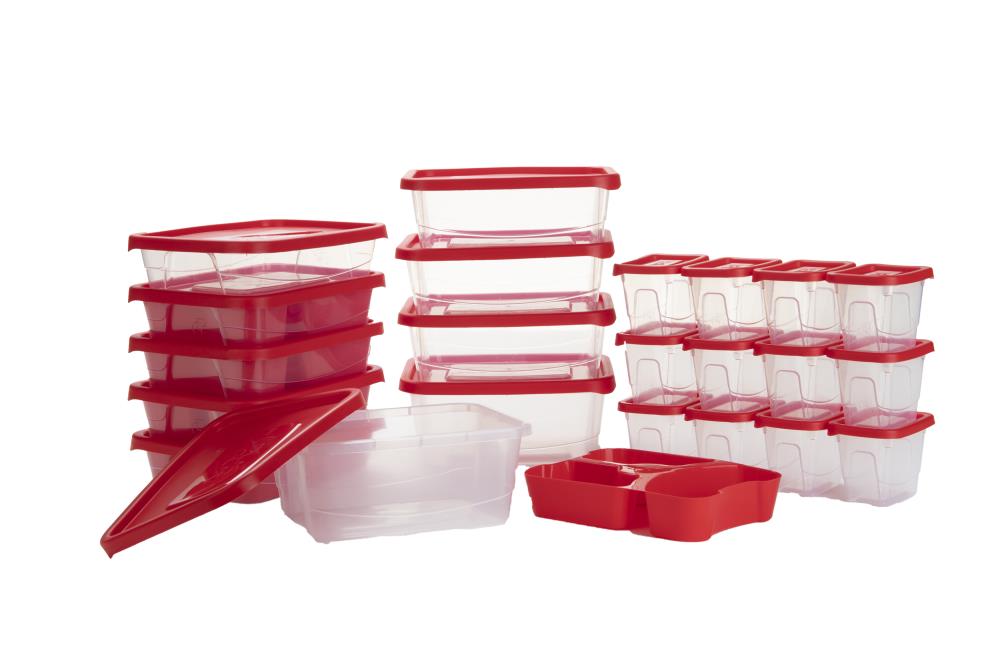 76oz Reusable Plastic Storage Containers with Snap on Lid
