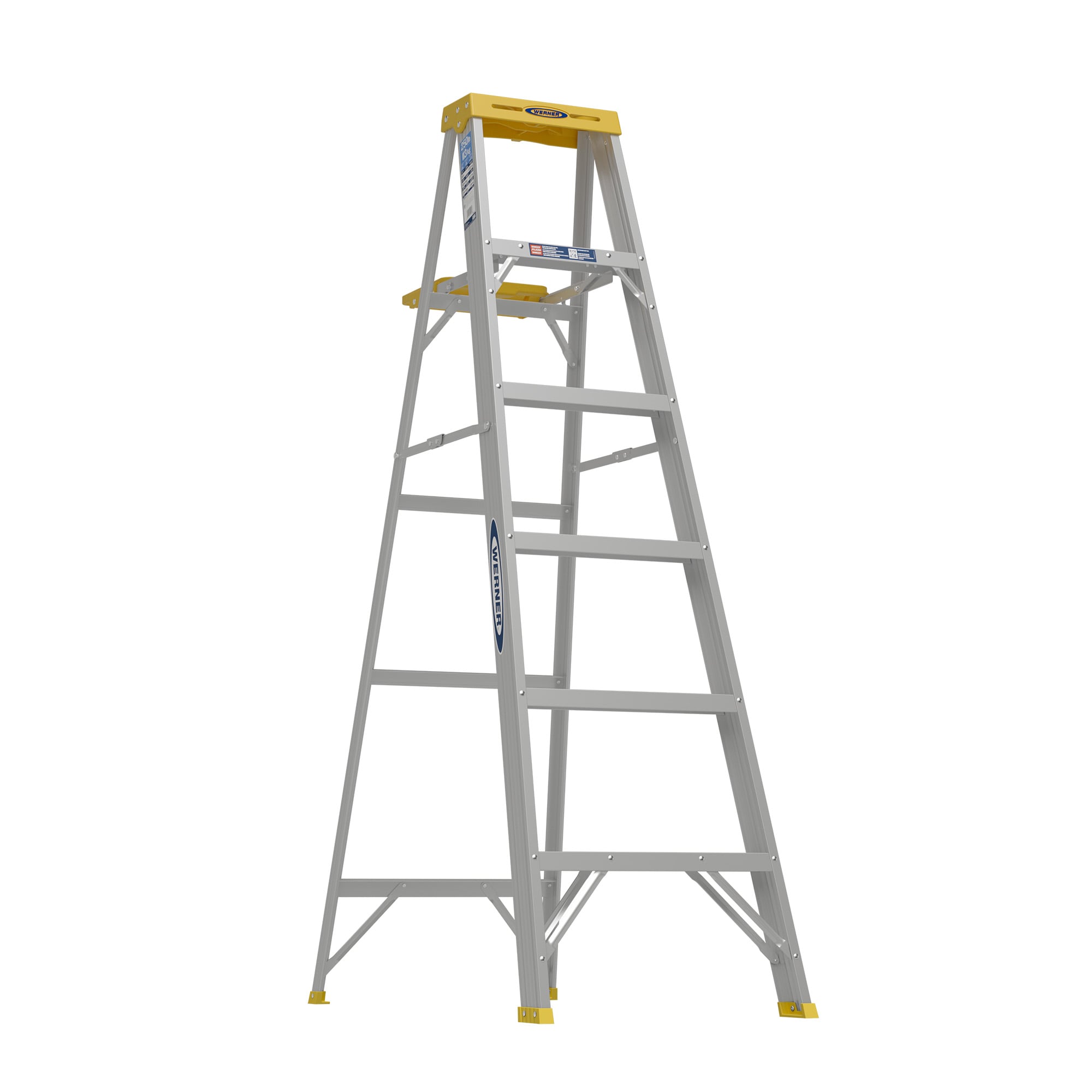 Werner 366 360 6-ft ( 10-ft Reach Height ) Aluminum Type 1 - 250 lbs. Load Capacity Step ladder