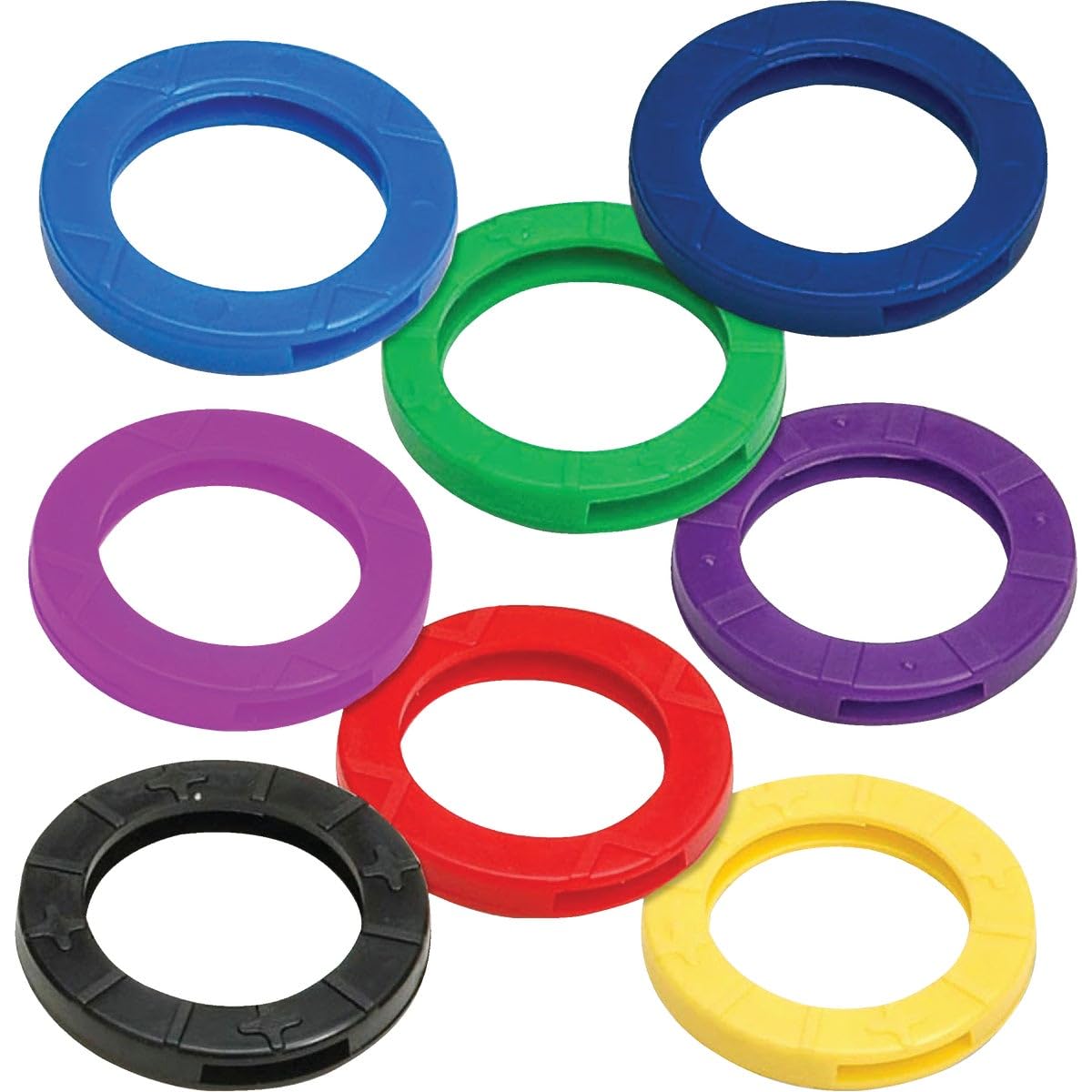 Lucky Line  Key Identifier Rings Medium Vinyl Assorted Pack of 4