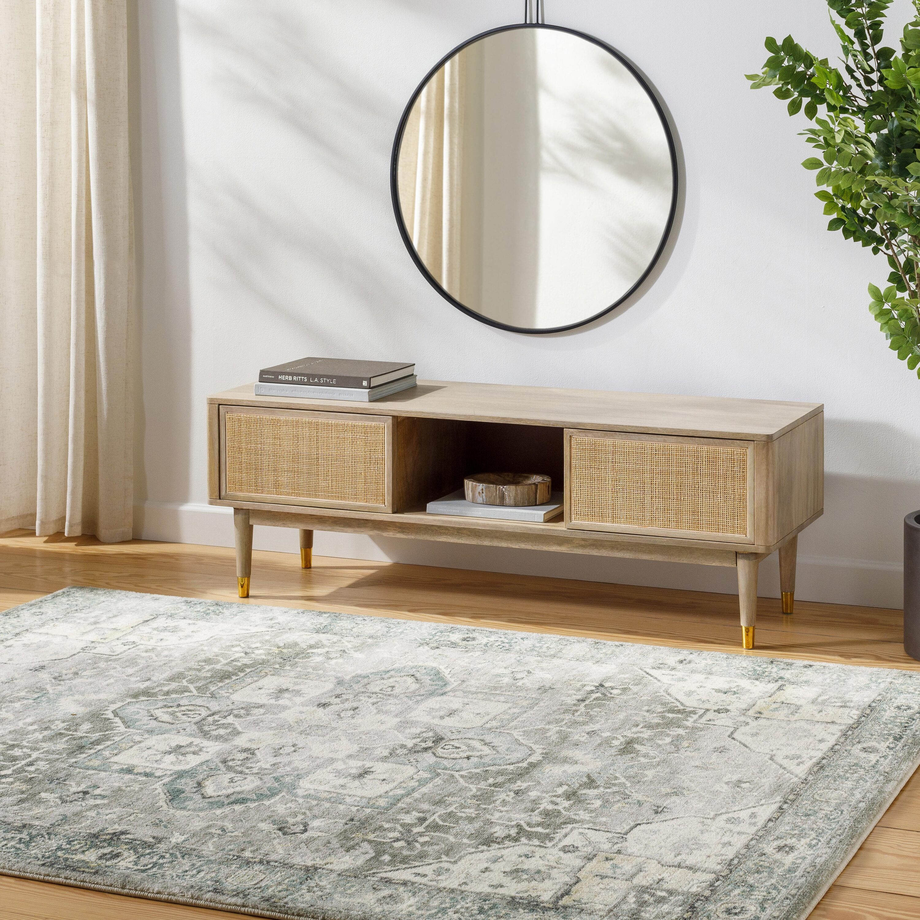 Livabliss ERN2319-7696 Erin 7 x 9 (ft) Polyester Off-white Rectangular Indoor Vintage Area rug