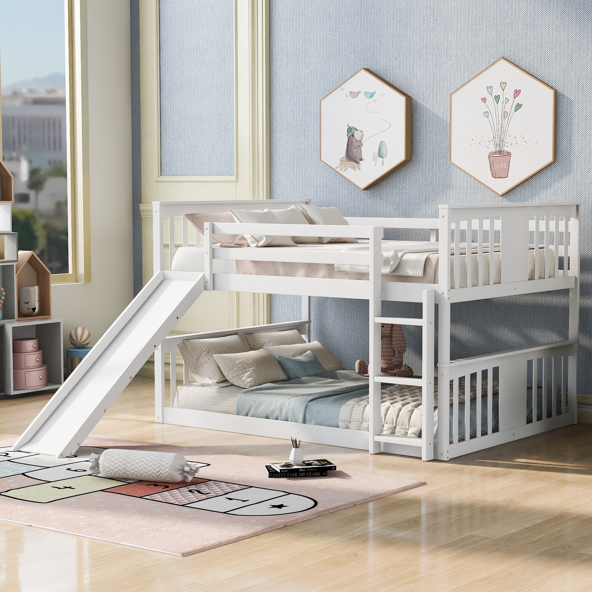 Qualler BLE000208K White Full over full Bunk Bed