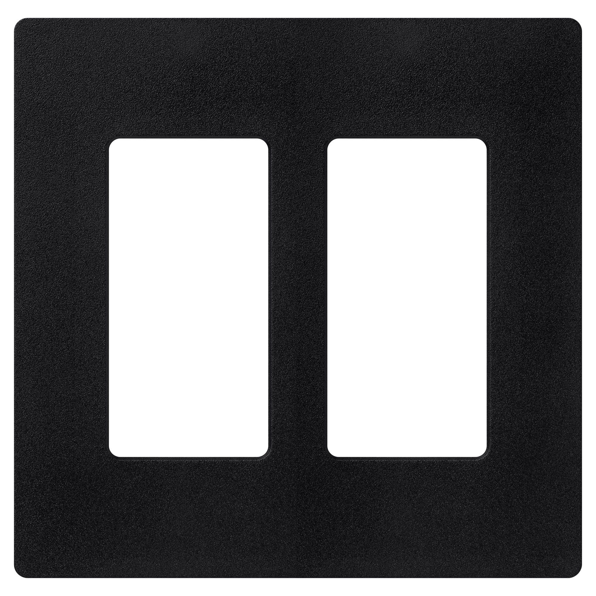 Lutron SC-2-MN Claro 2 -Gang Standard Size Midnight Plastic Indoor Screwless Decorator Wall Plate