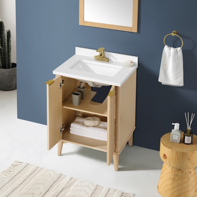 OVE Decors Gabi 24-in Rustic Ash Undermount Single Sink Bathroom Vanity ...