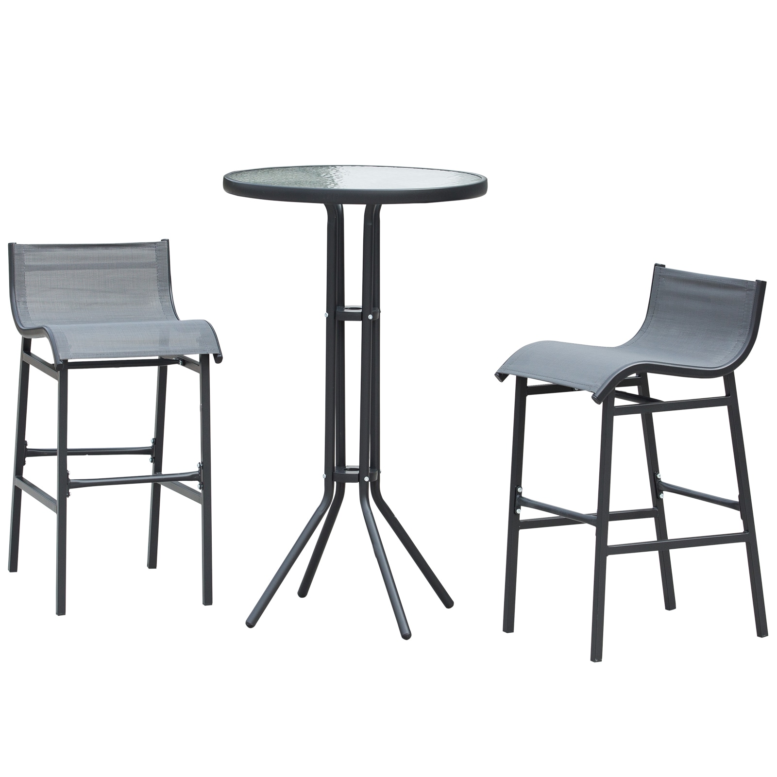 LIVIZA GIGS-2225P200884 3 -Piece Patio Conversation Set with Gray