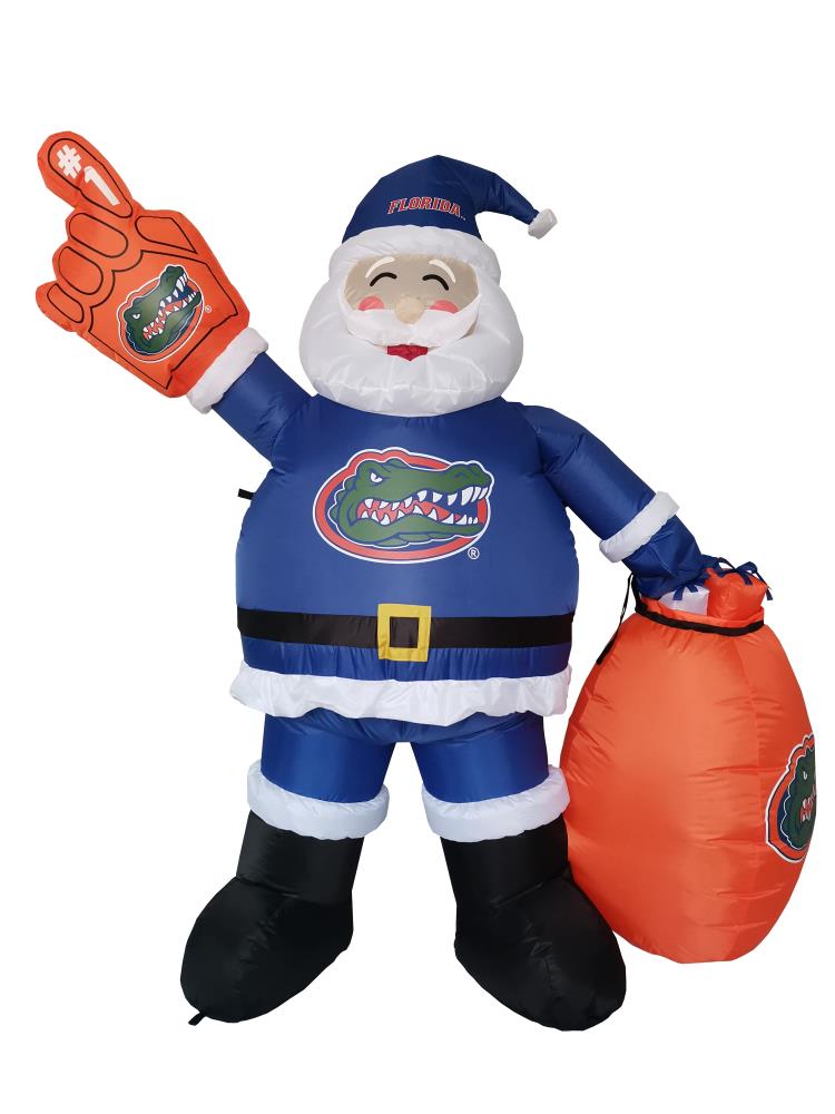 Logo Brands 7-ft Lighted Santa Christmas Inflatable in the