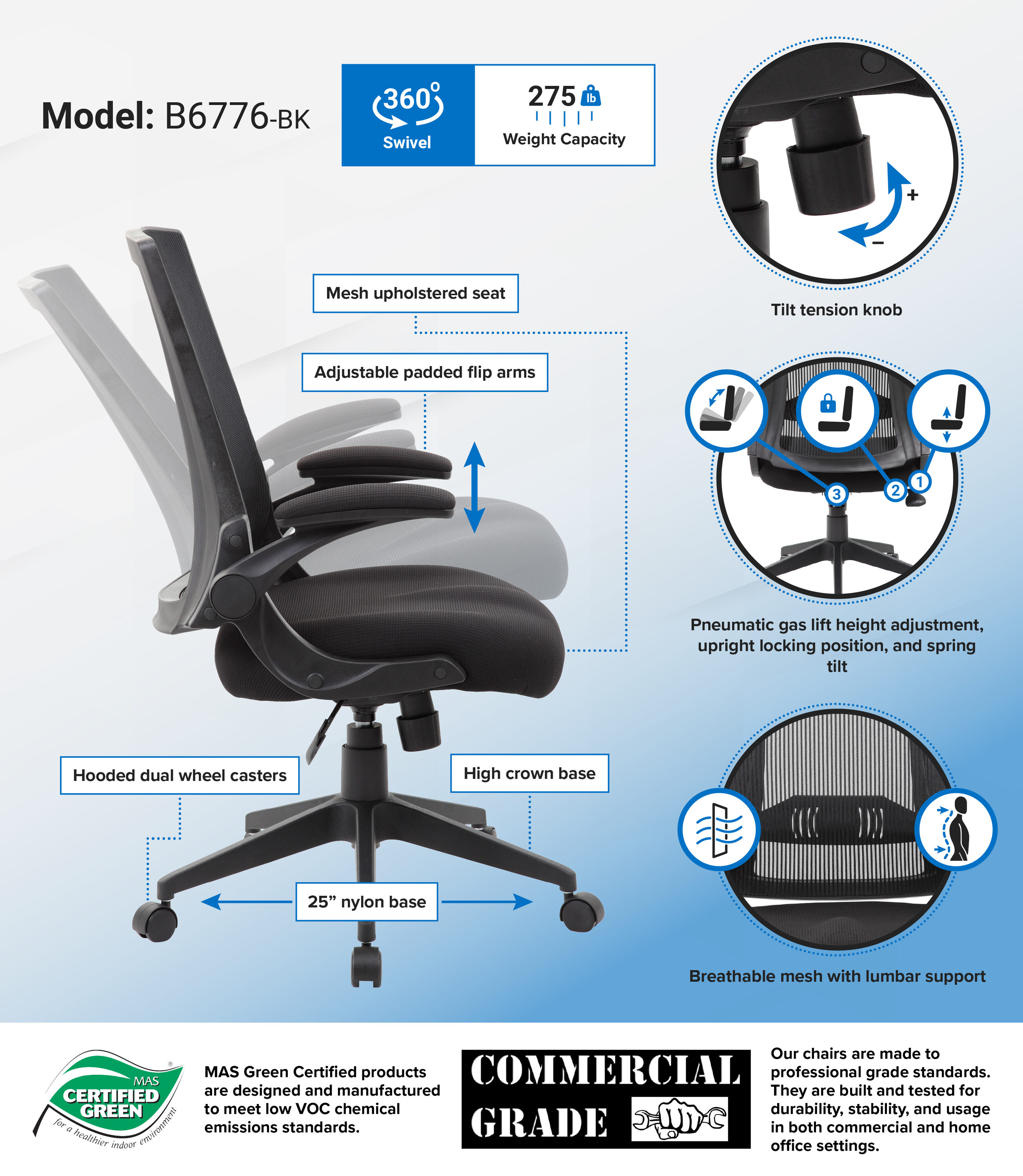 Boss Office Products B6776-BK Office-Chairs - View #7