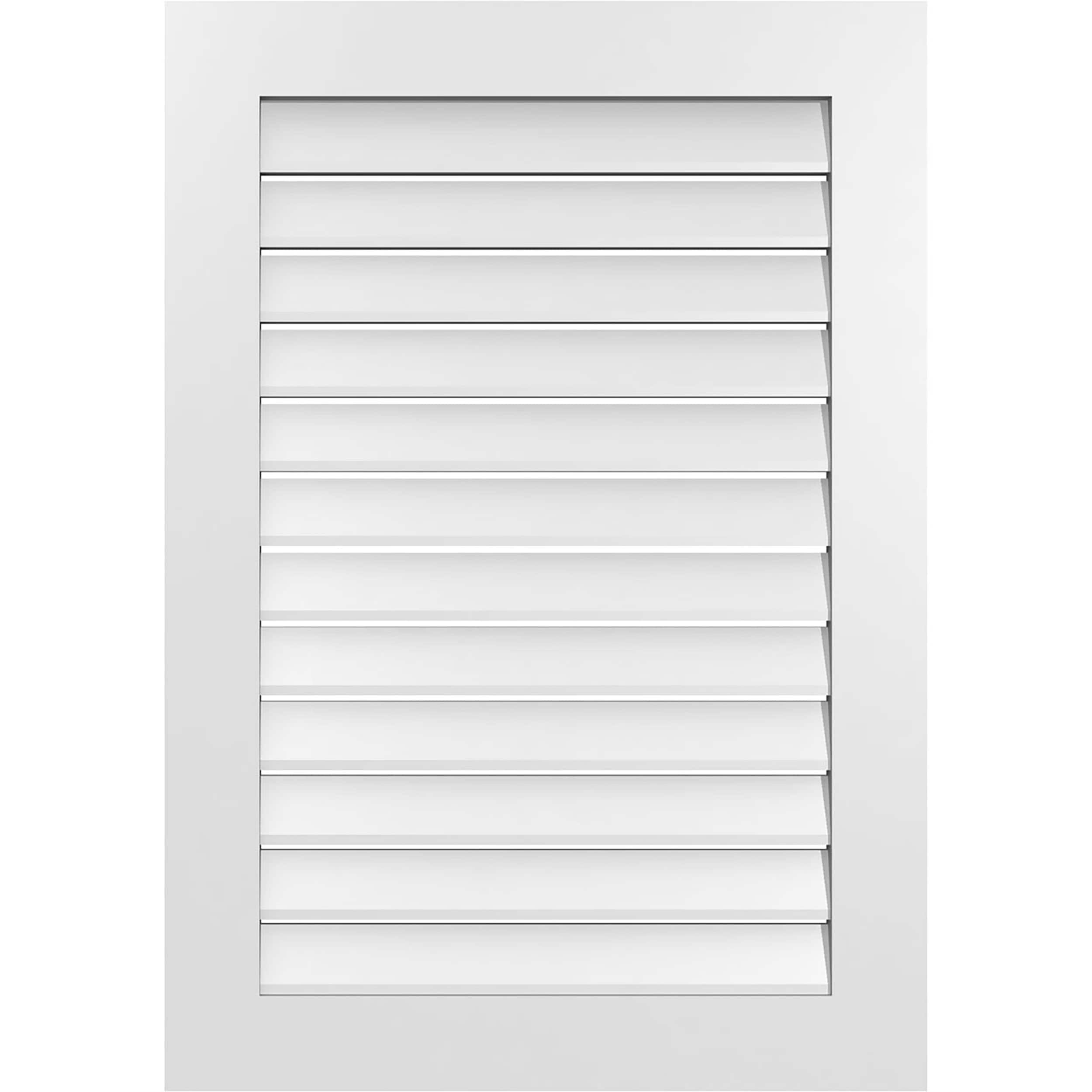 Ekena Millwork GVPVE28X4001SF 28-Inches x 40-Inches Off-white Rectangle PVC Gable Louver Vent