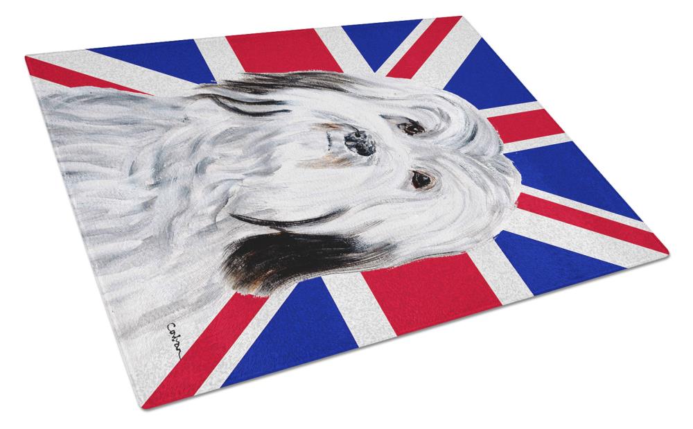Caroline's Treasures SC9874LCB Union Jack British Flag 11.25-in L x 15.75-in W Glass Cutting Board