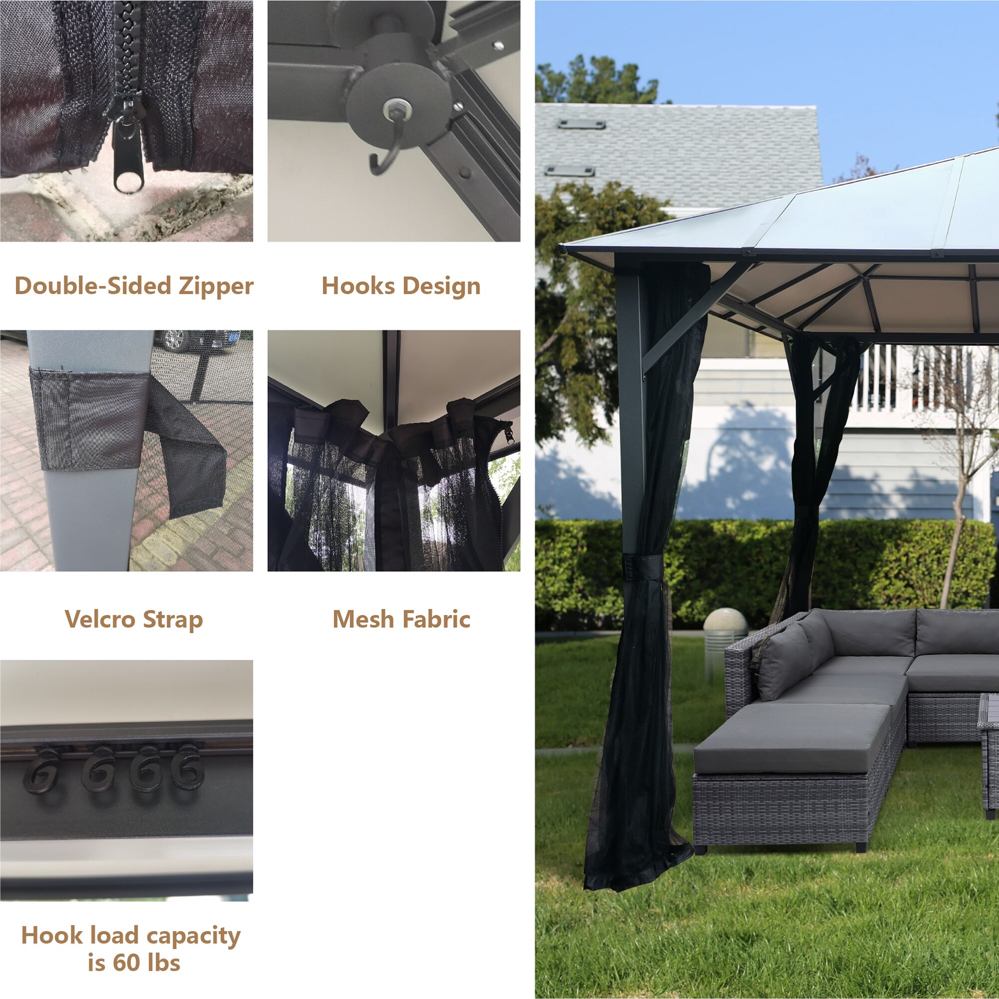 Combo Set's for 10' x 10' Extending Gazebo Two Side Panel Fabrics and –  Backyard Expressions