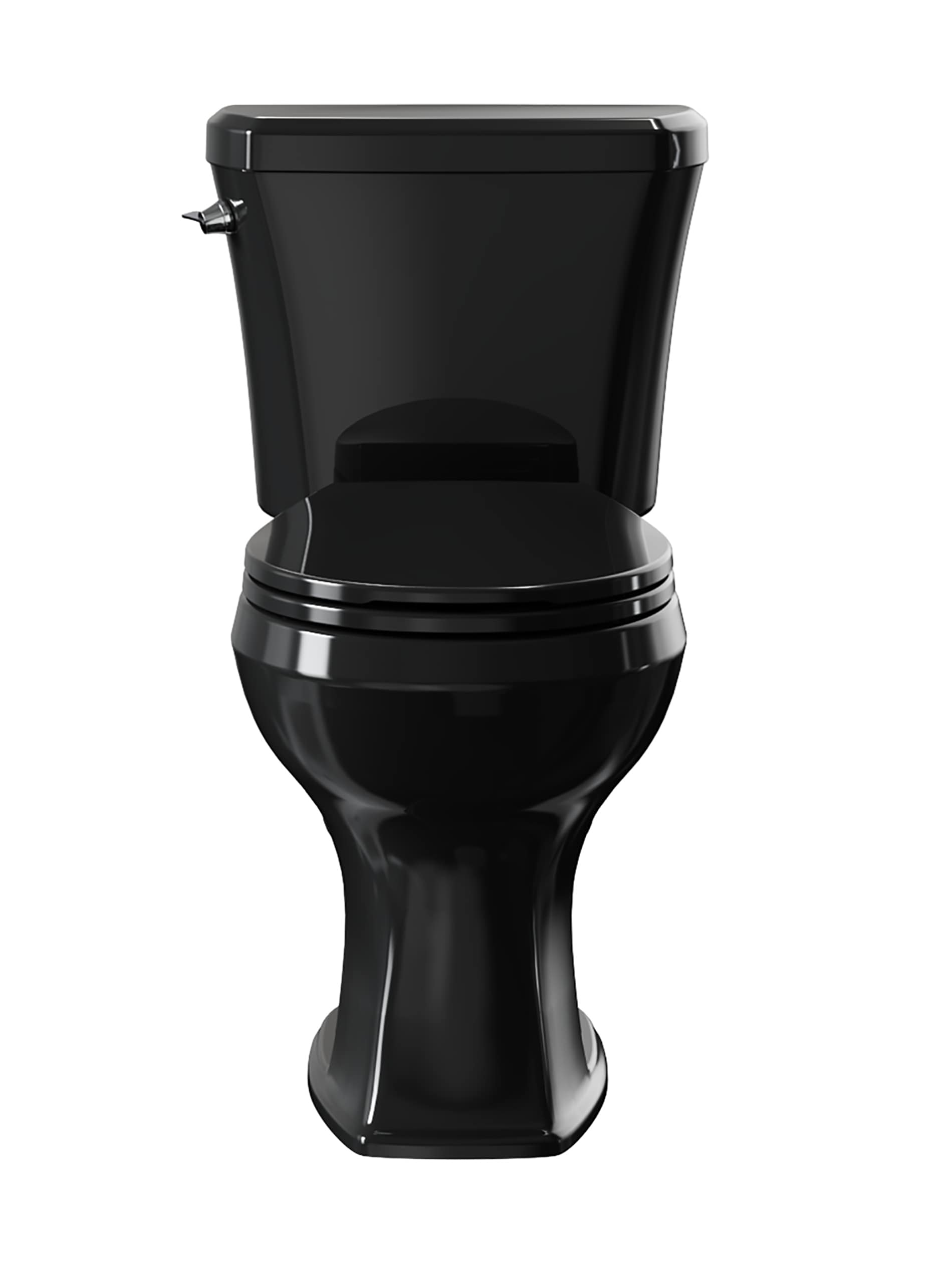 Project Source MT-20202RH Danville Black Round Chair height 2-piece Toilet 12-in Rough-In WaterSense 1.28 GPF